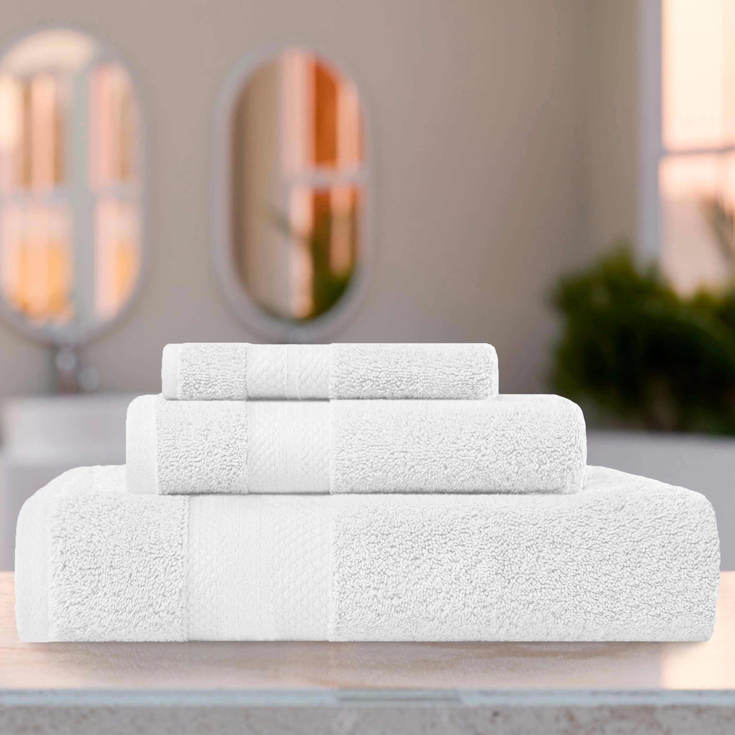 Premium Turkish Cotton 3-Piece Ultra Plush Bath Towel Set - Highly Absorbent, Soft & Luxurious for Spa, Bathroom, and Beach Use