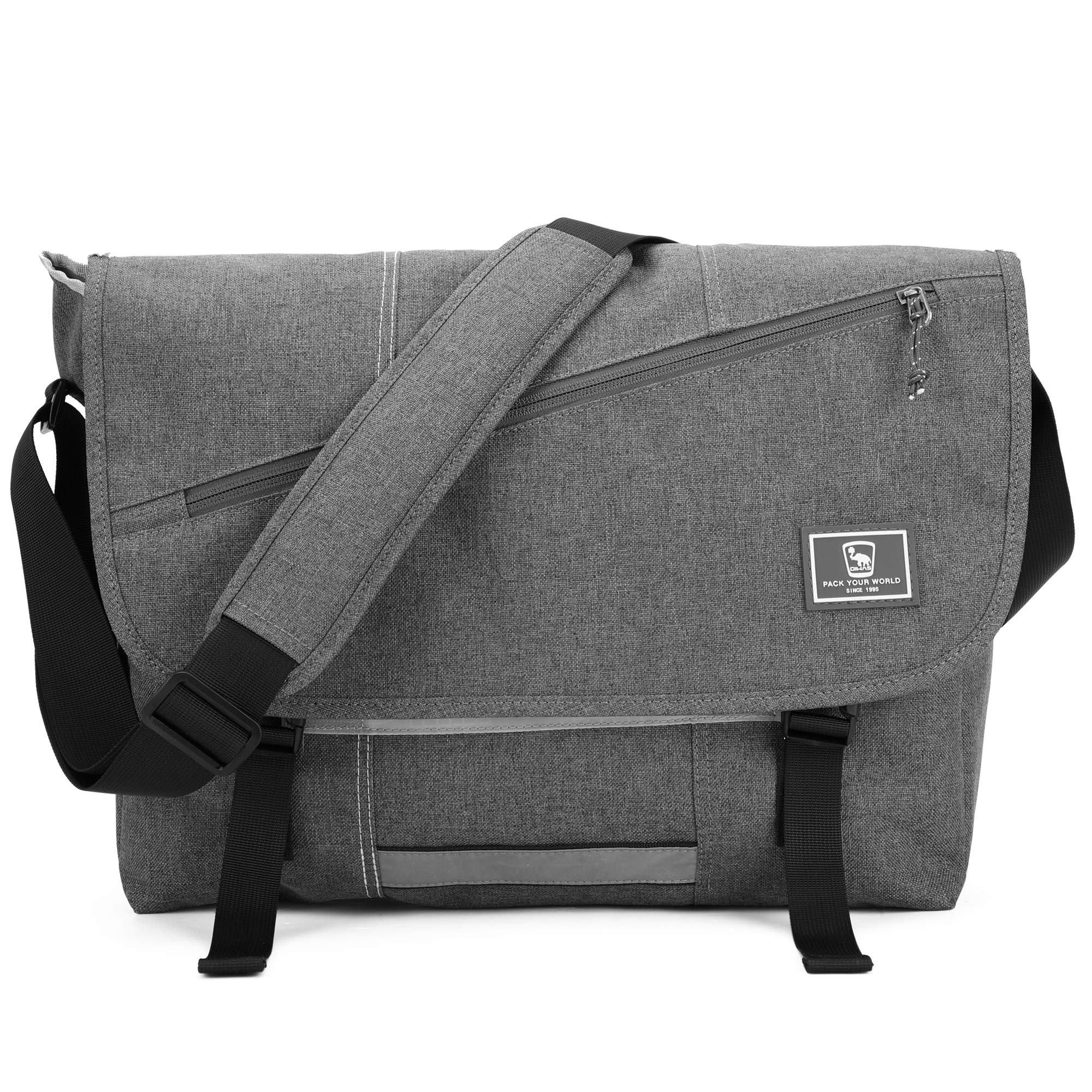 OIWAS 15.6 Inch Unisex Messenger Bag - Waterproof Laptop Shoulder Bag for Men & Women, Crossbody Satchel Briefcase for Work, College & Travel - Large Capacity Computer Bag (Grey) | Perfect for Business Commute, Campus Life & Weekend Getaways