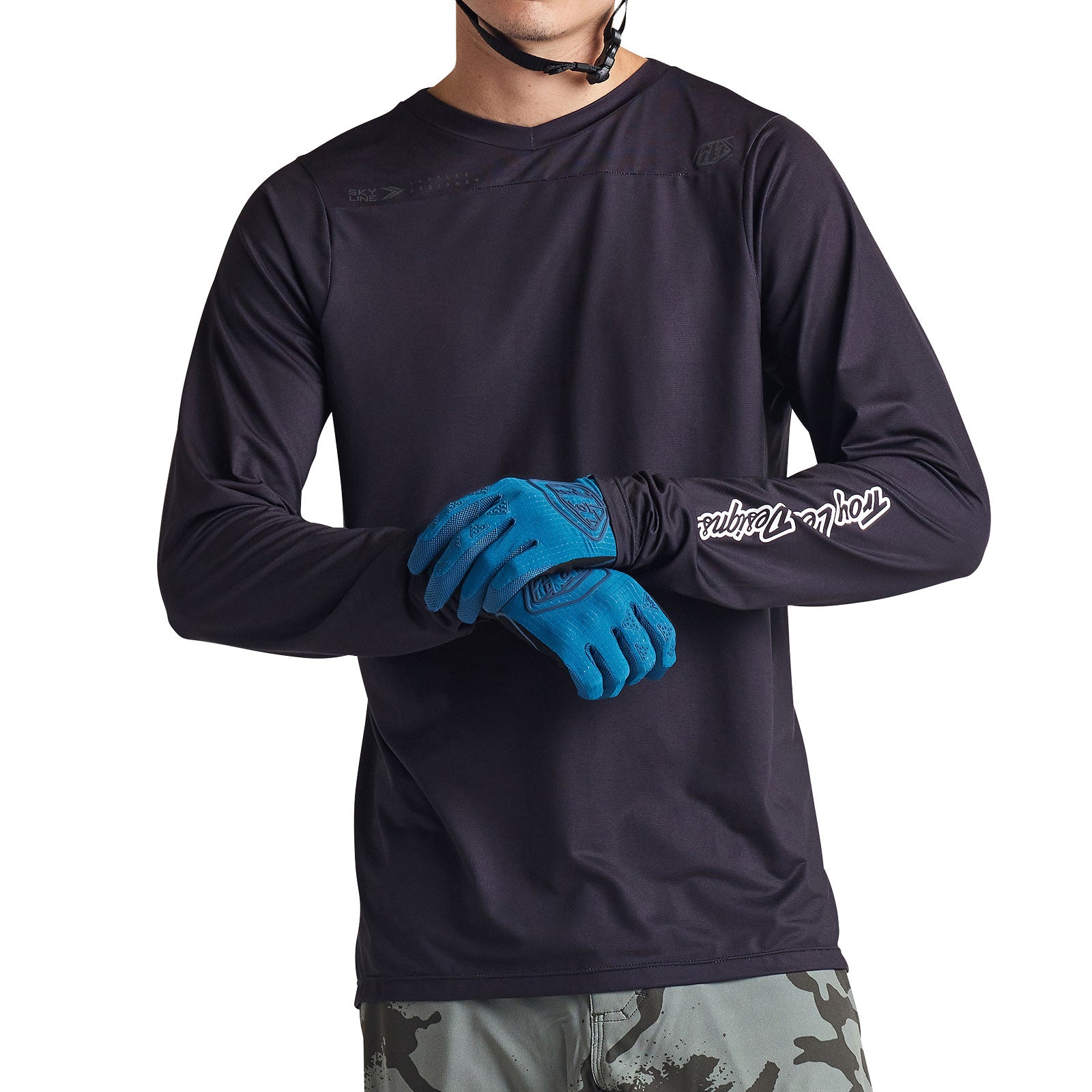 Skyline LS Jersey Mono Black - Men's Long Sleeve Cycling Jersey for Road & Mountain Biking - Breathable & Moisture-Wicking Performance Shirt for Outdoor Sports
