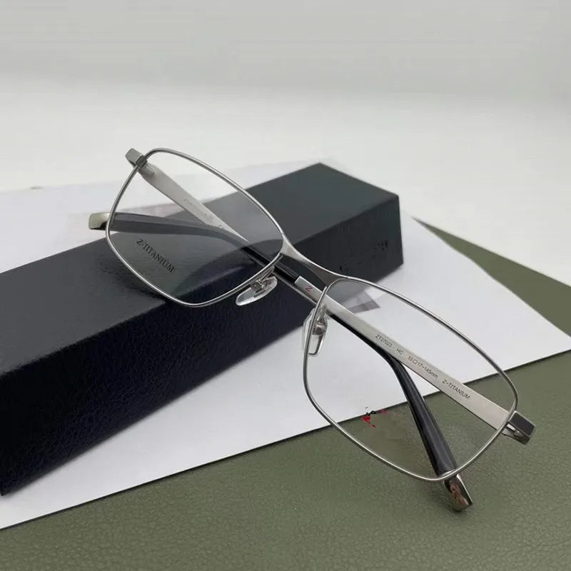 Aimee Unisex Full Rim Square Titanium Eyeglasses Frame 27023 | Lightweight Durable Glasses for Men & Women | Perfect for Reading, Working & Daily Wear