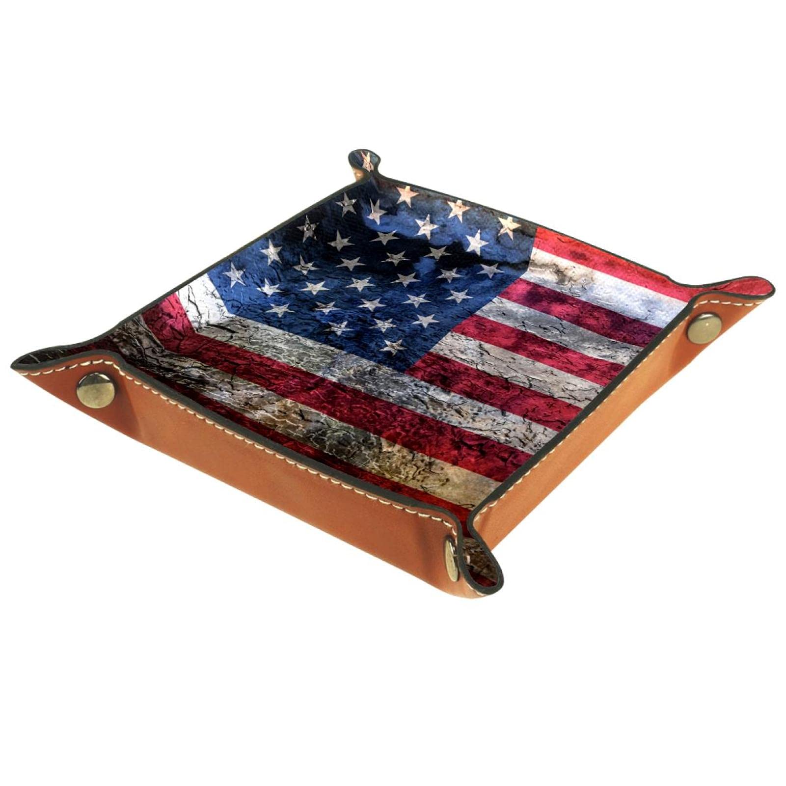 American Flag Storage Tray for Office Equipment - Organize Pens, Clips & Supplies | Patriotic Desk Organizer for Home & Office Workspace