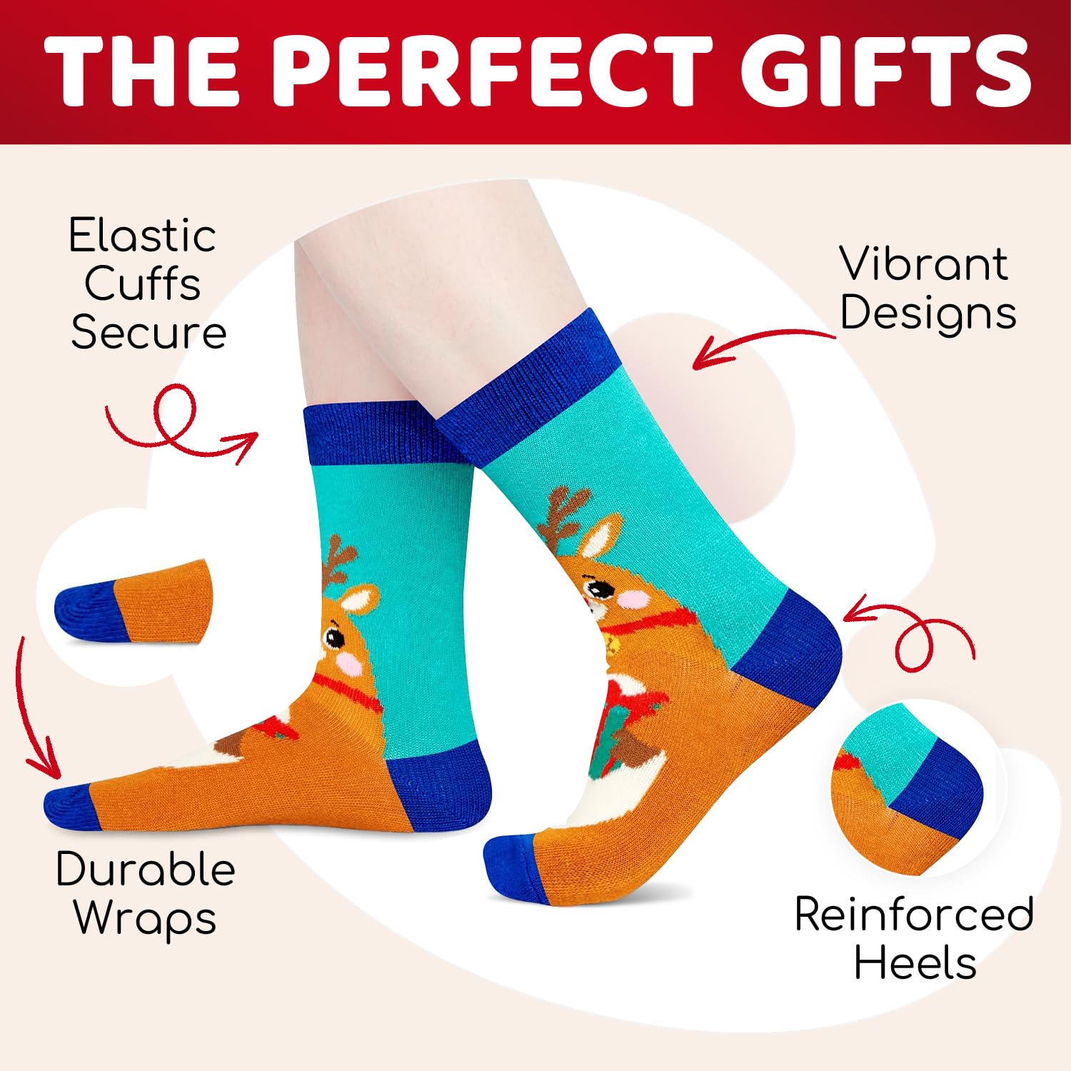 HappyPop Christmas Stocking Socks for Kids - Fun Holiday Gift Socks for Boys & Girls | Perfect for Secret Santa, Stocking Stuffers & Christmas Morning Surprises
