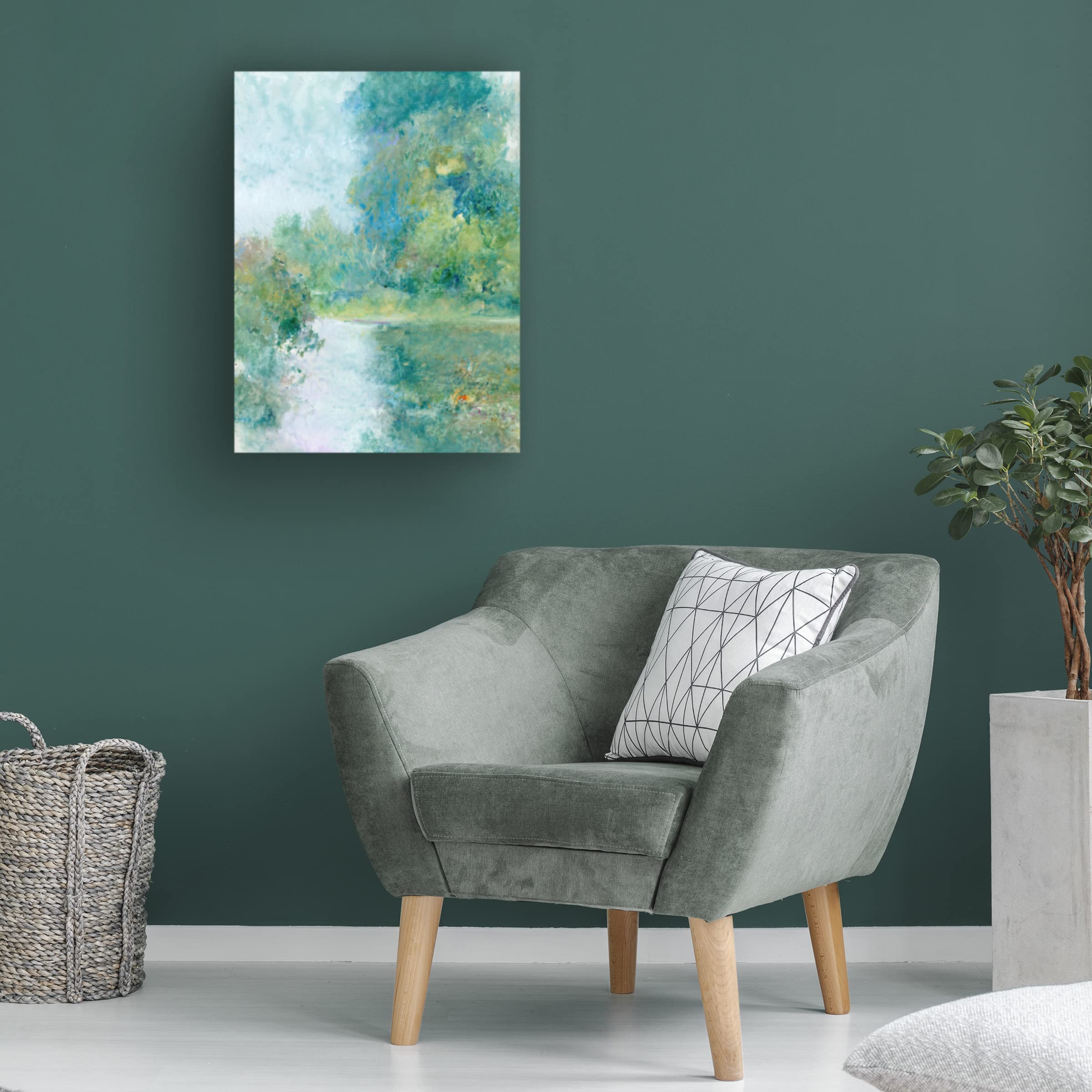 Tranquil Stream II Canvas Wall Art by Tim O'Toole - Handmade Landscape Painting for Living Room, Bedroom & Office Decor