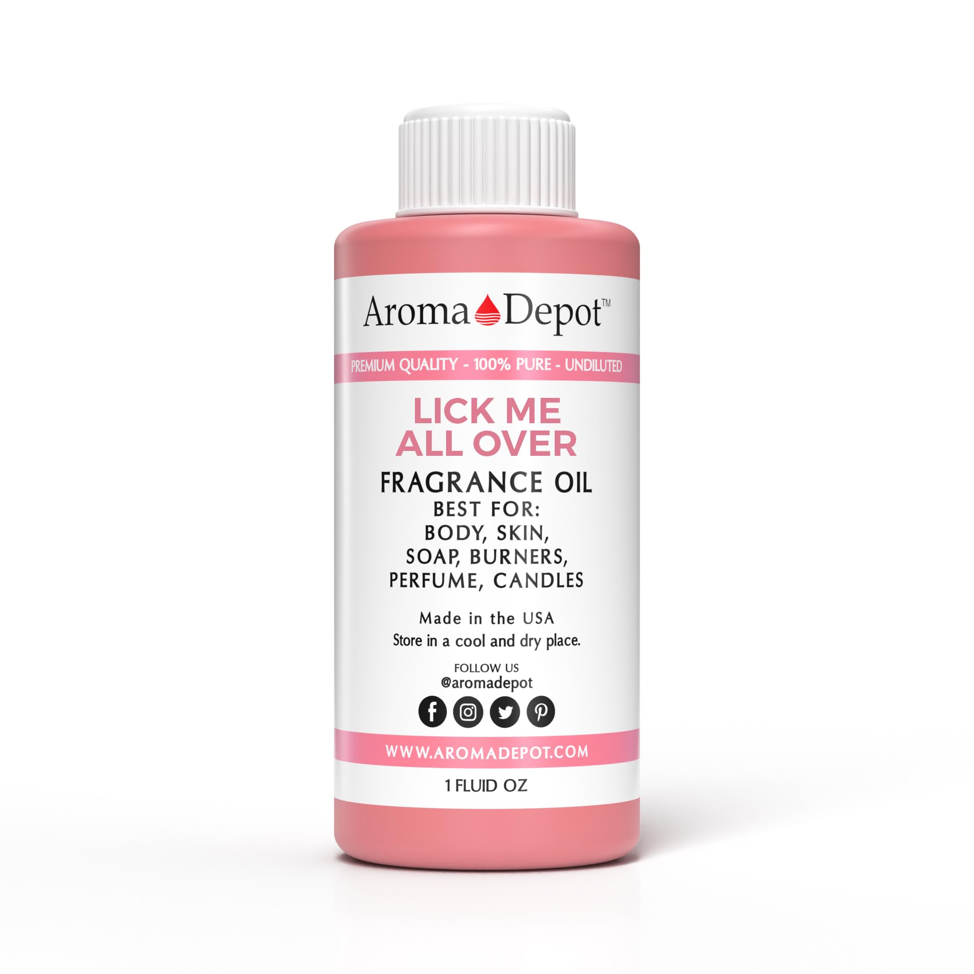 Aroma Depot 1 oz Premium Uncut Fragrance Oil - Lick Me All Over Scented Body Oil for Massage, Aromatherapy & Sensual Use