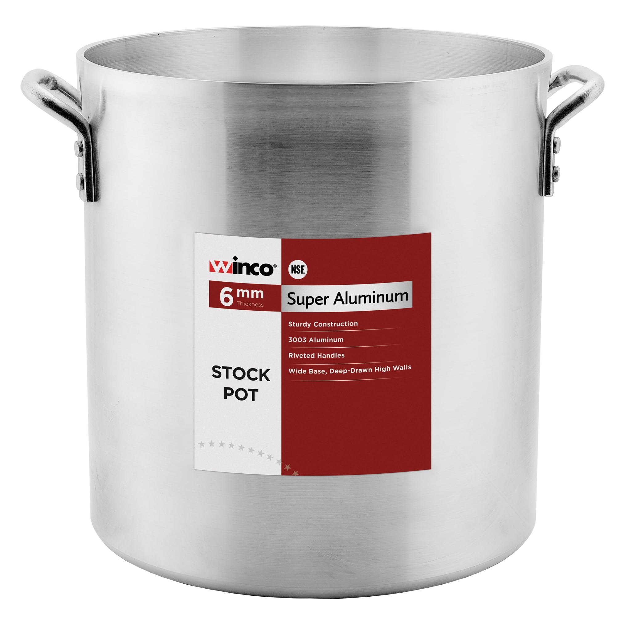 Winco USA 60 Quart Super Heavy Duty Aluminum Stock Pot - Commercial Grade for Cooking, Canning, Soups & Stews - Perfect for Restaurants, Catering & Large Gatherings