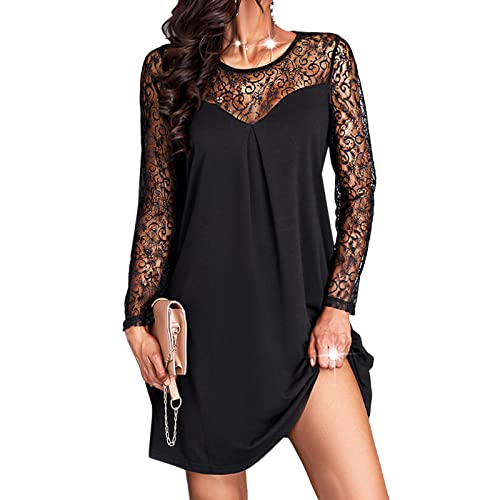 Women's Long Sleeve Ruffle A-Line Midi Dress - Deep V Neck Casual Summer Spring Dress with Flowy Skirt | Perfect for Office Wear, Date Night, and Special Occasions