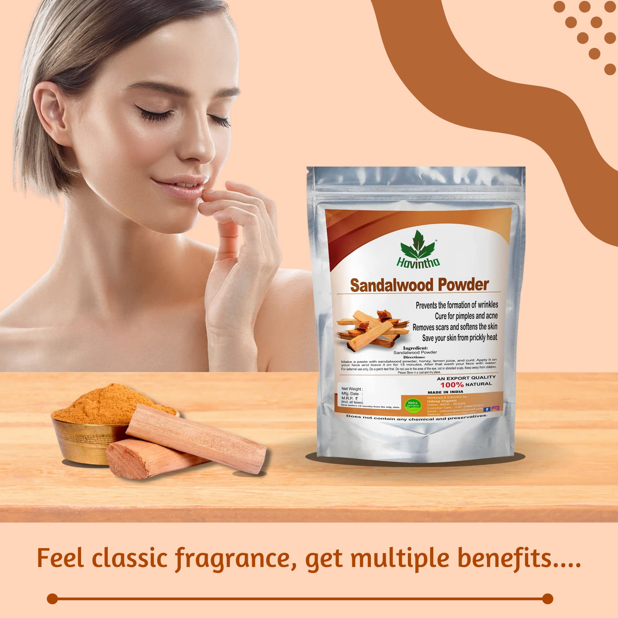 Pure Natural Sandalwood Powder for Skin Care & Face Masks | Brightening, Tan Removal & Glowing Skin | 100g Chandan Powder for Facials, DIY Beauty & Ayurvedic Skincare | Perfect for Spa Days & Home Beauty Treatments