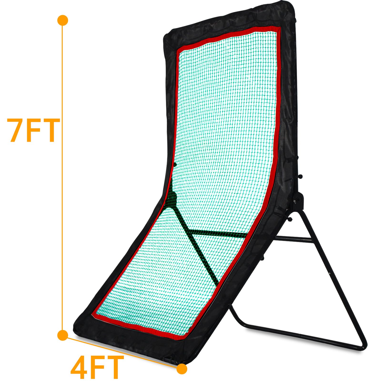 Portable 4x7FT Adjustable Baseball & Softball Rebounder Net - Indoor/Outdoor Pitchback Trainer for Throwing Practice | Perfect for Backyard Drills, Team Training & Solo Batting Practice