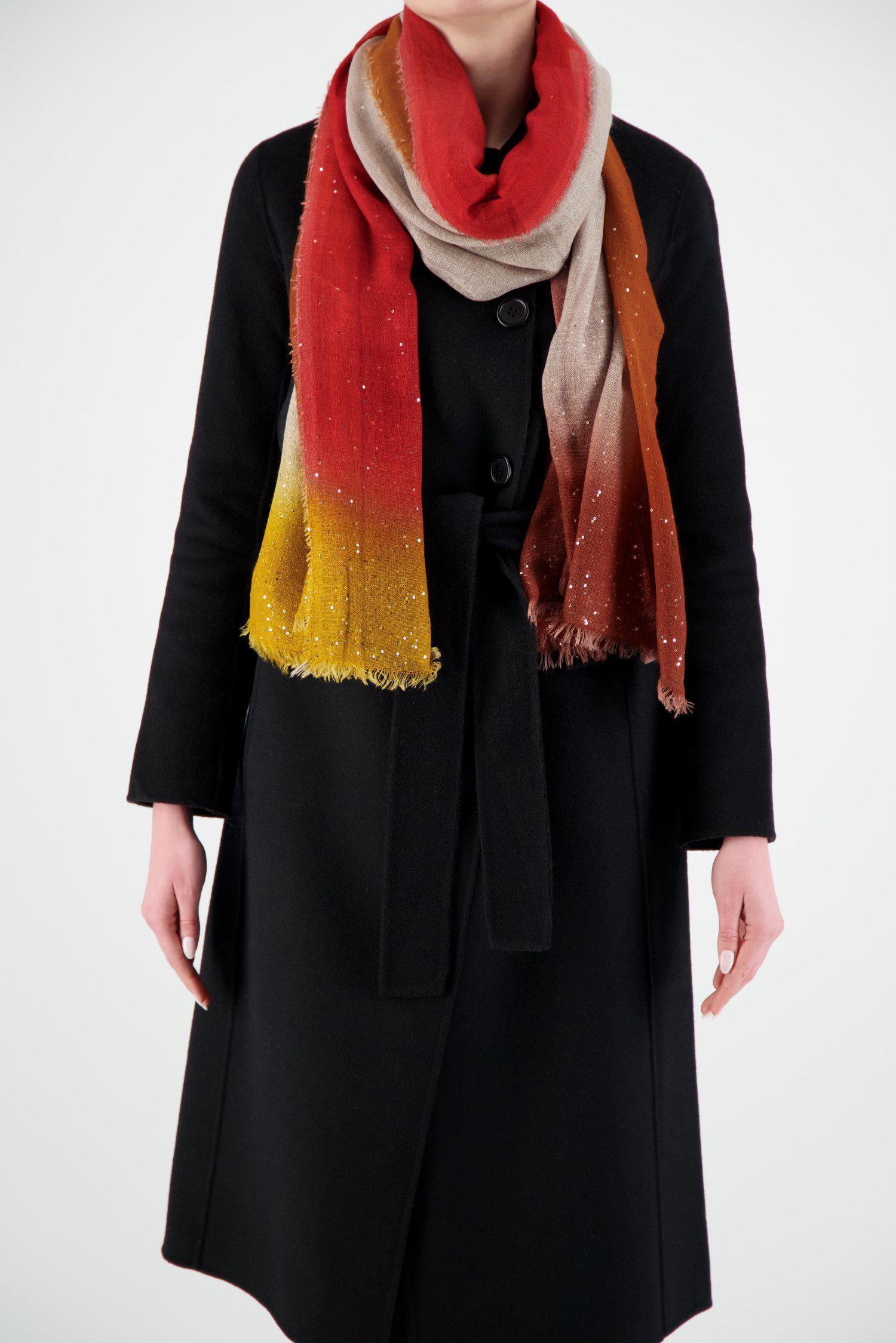 Faliero Sarti Multicolor Forvalery Shawl - Lightweight Woven Wrap Scarf for Women - Perfect for Travel, Office & Evening Outfits