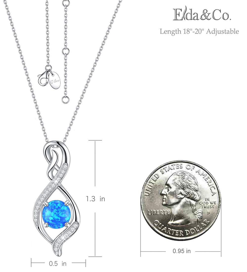 Endless Love Necklace for Women - Aquamarine & Emerald Birthstone Jewelry Gift for Wife, Mom, March, April, May Birthdays, Anniversary, Valentine's Day, Mother's Day, or Special Occasions