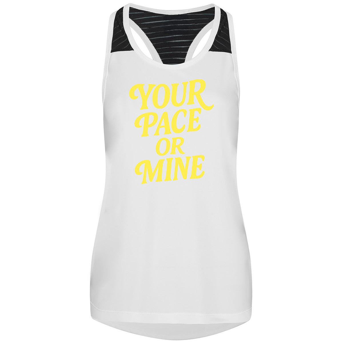Your Pace Or Mine Mesh Racerback Vest - Lightweight Breathable Running Tank Top for Women - Perfect for Gym, Yoga & Outdoor Workouts