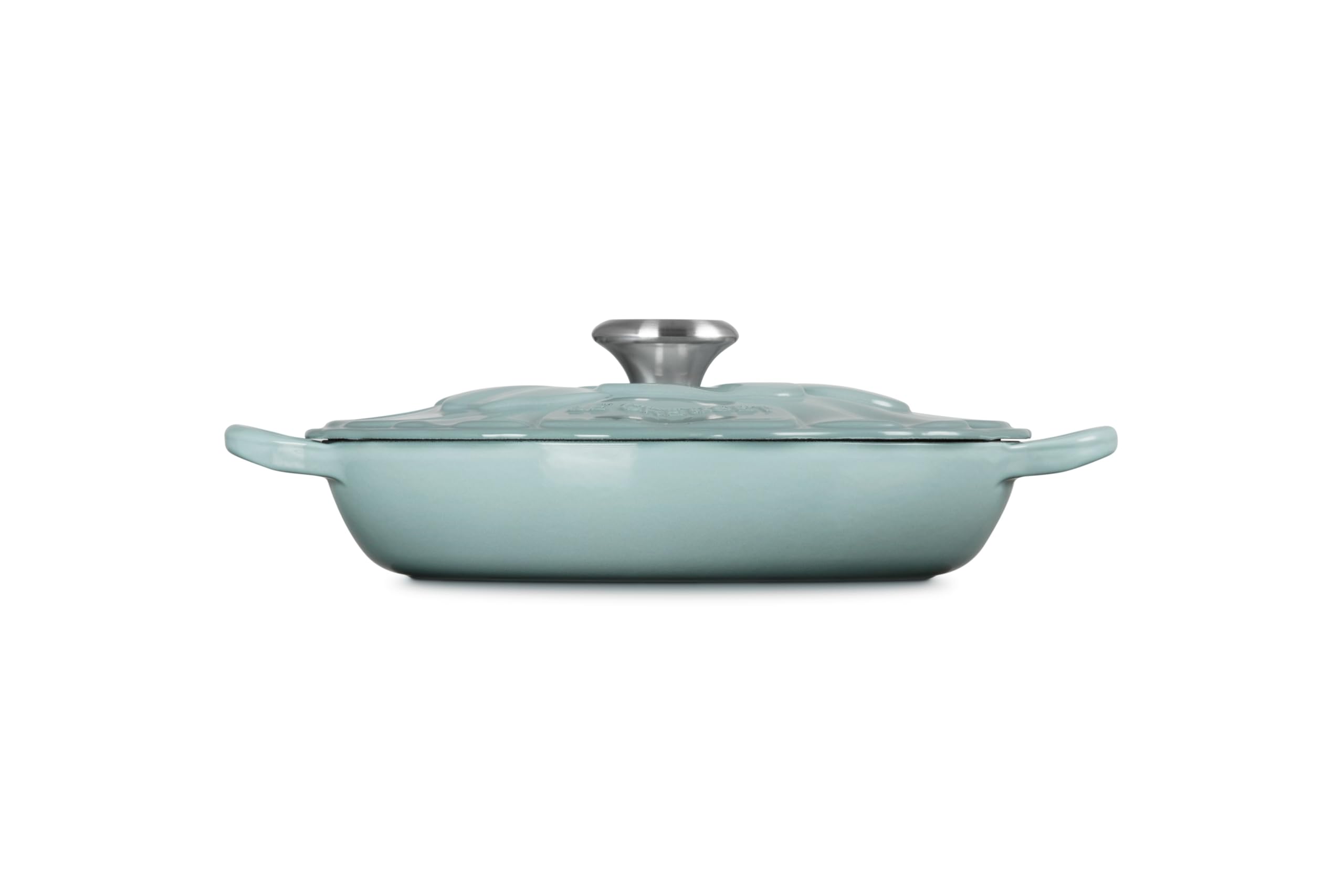 Le Creuset Signature Enameled Cast Iron Petal Braiser 2.25 Quart - Sea Salt Color | Dutch Oven for Braising, Roasting & Sautéing | Perfect for Stovetop, Oven & Table Serving