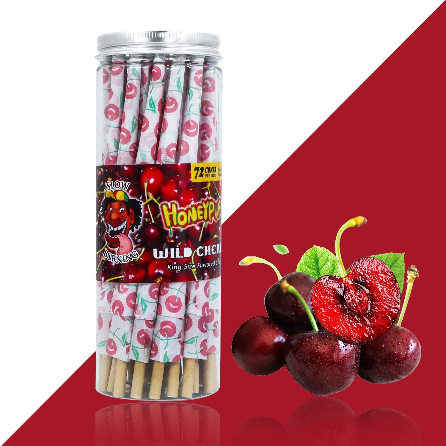 Honeypuff 110MM Classic Pre-Rolled Cones - 72 Fruit Flavored Rolling Papers for Smooth Smoking | Perfect for Herbal Blends, Tobacco & CBD Use at Home or Outdoors