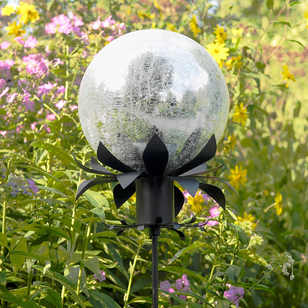 Decorative Garden Gazing Globe Stand for Outdoor Patio Decor - Handcrafted Metal Base for Glass Reflection Balls - Perfect for Flower Beds, Backyard Landscaping & Zen Gardens
