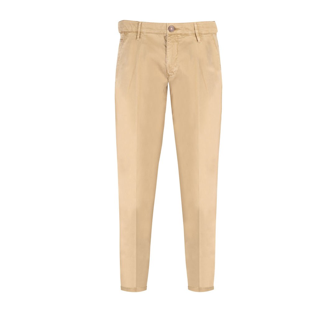 FRADI Stretch Satin Cotton Chino Pants for Men - Comfortable Slim Fit YUTA REG Style - Perfect for Office, Casual Wear & Travel