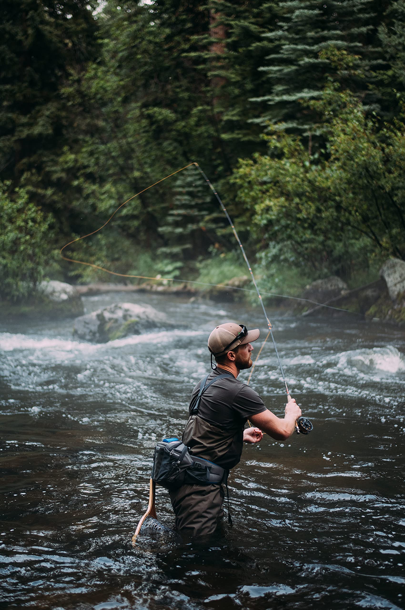 360° Rotating Fly Fishing Waders for Men & Women - Waterproof, Breathable Chest Waders with Stocking Foot (Regular/Stout Sizes) - Ideal for Trout Fishing, Stream Wading & Outdoor Adventures