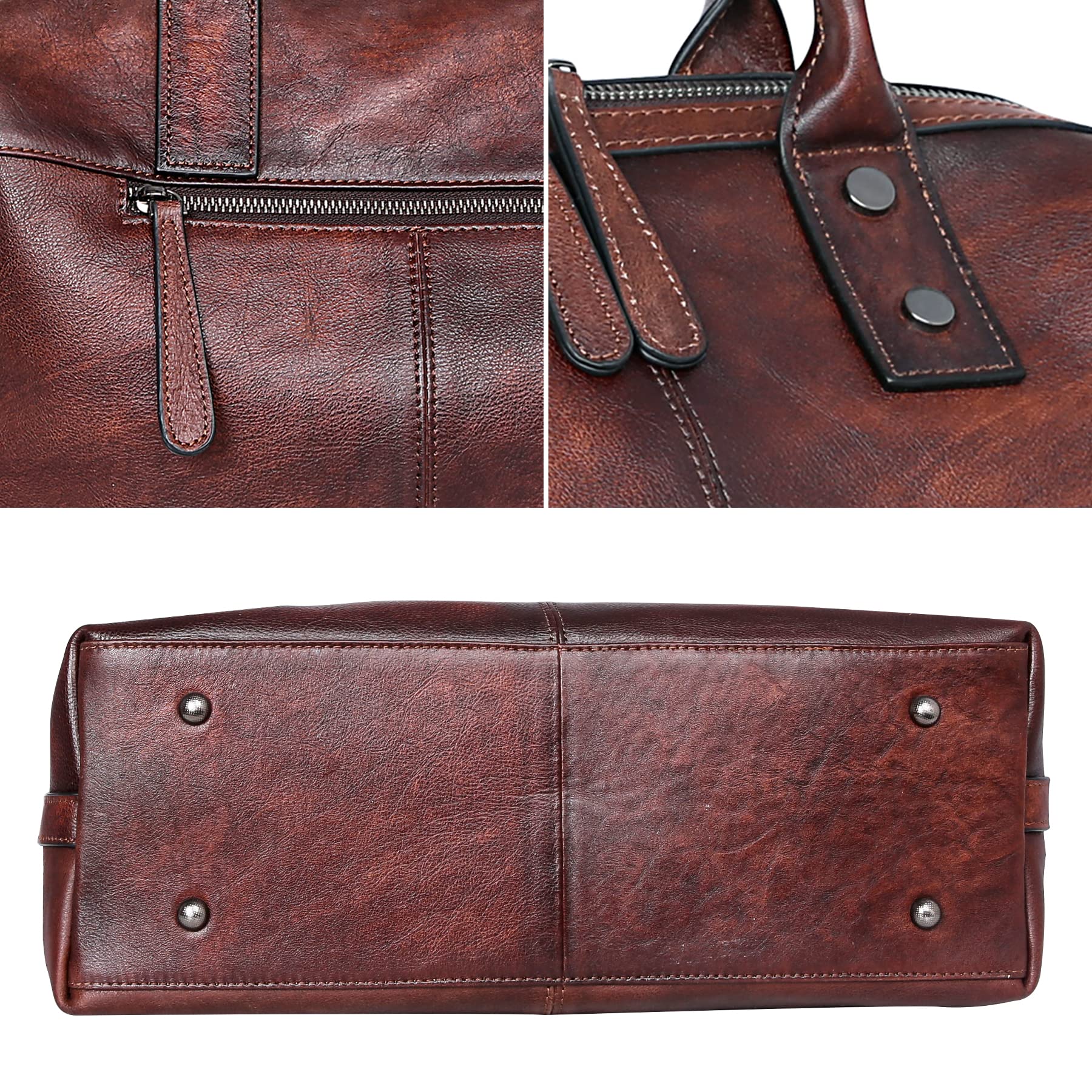Genuine Leather Satchel Tote Bag for Women - Designer Top Handle Shoulder Bag with Large Capacity & Crossbody Strap - Perfect for Work, Travel & Everyday Use