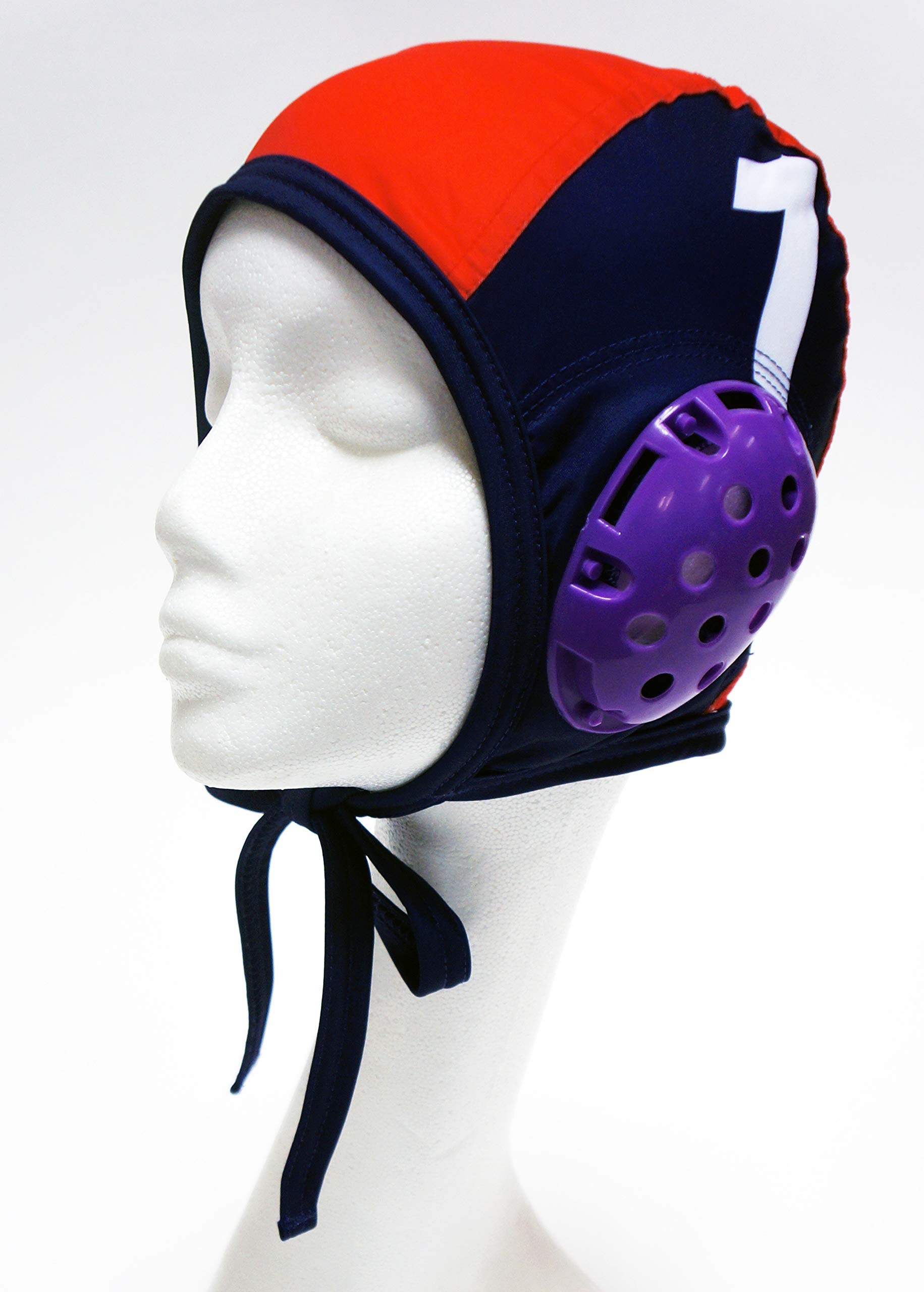 Premium Water Polo Swim Cap Set - 3-Pack with Printed Numbers | Durable & Comfortable for Competitive Play, Training & Swim Teams (Purple)