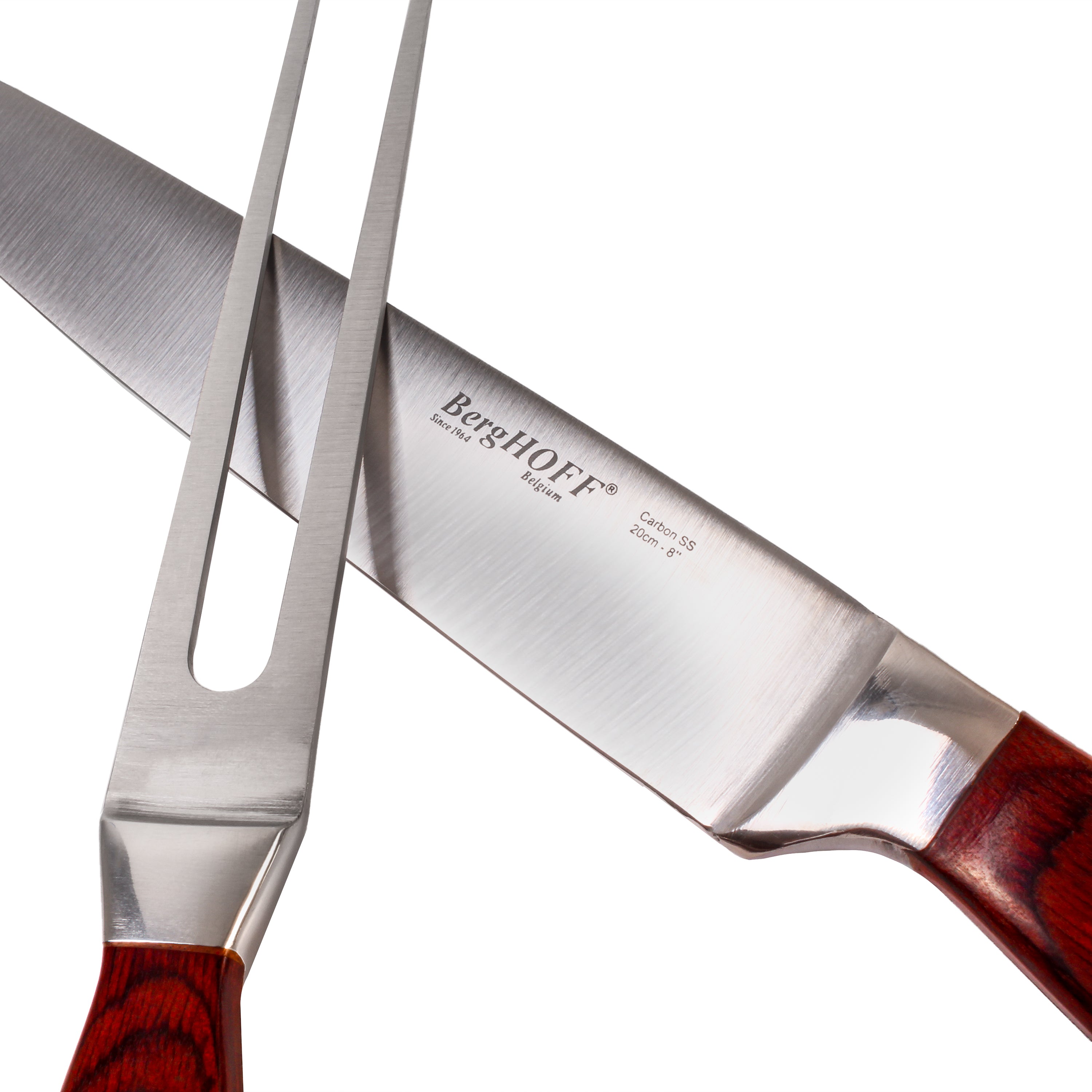 Premium BergHOFF Pakka Wood 15-Piece Stainless Steel Steak & Carving Knife Set - Professional Kitchen Cutlery for Meat, Roasts & BBQ - Perfect for Home Chefs & Culinary Enthusiasts