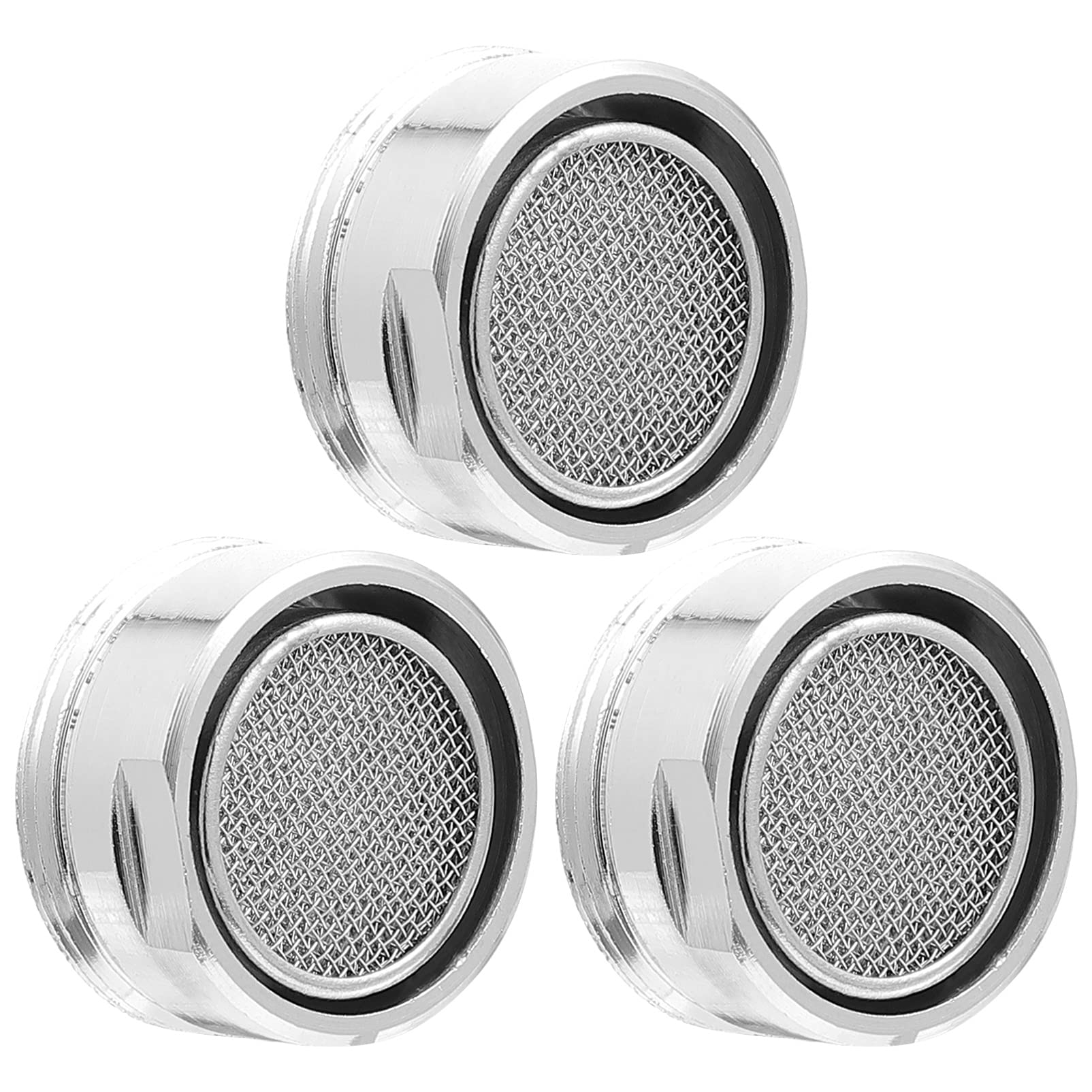 DOITOOL 3-Pack Copper Faucet Aerator Adapter - 24mm Brass Shell Male Thread Kitchen Sink Aerator Replacement with Gasket for Bathroom & Kitchen | Water-Saving Filter for Better Flow & Reduced Splash