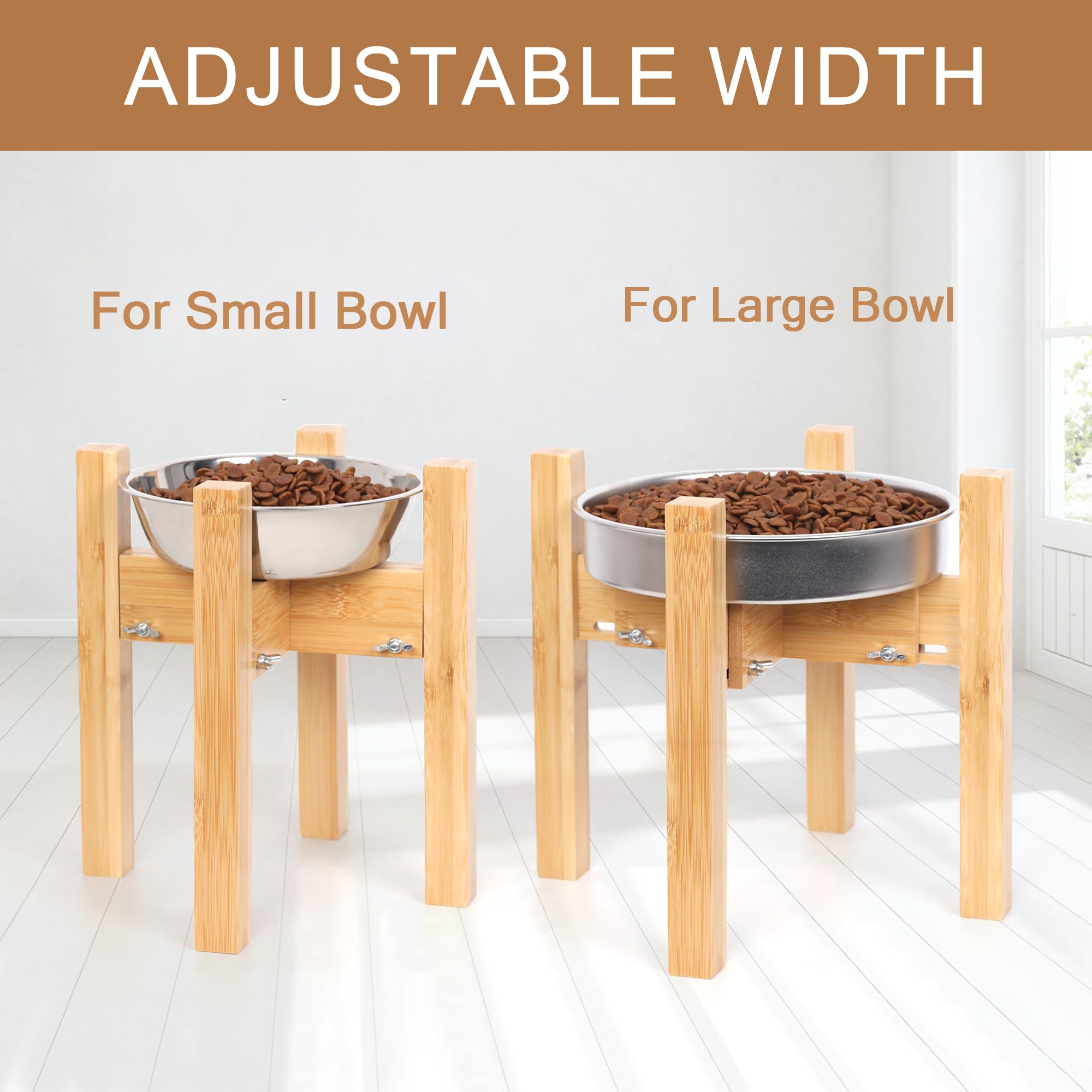 Adjustable Elevated Dog Bowl Stand for Medium Dogs - 10