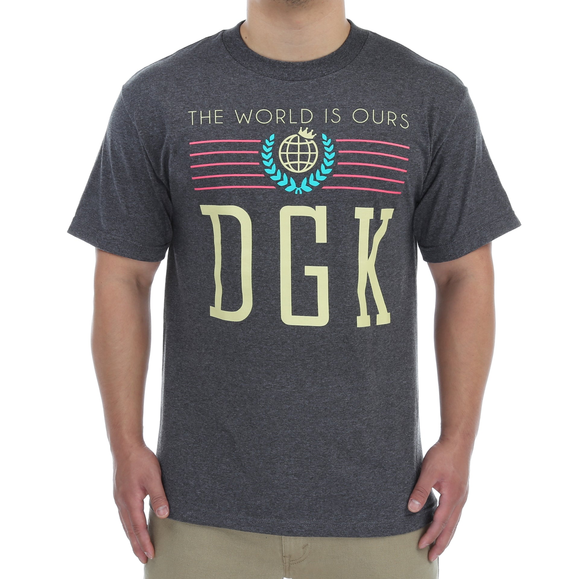 DGK Crest 2 Graphic T-Shirt for Men - Charcoal Heather Cotton Tee - Streetwear Fashion & Skate Style Apparel - Perfect for Casual Wear, Skateboarding & Urban Outfits