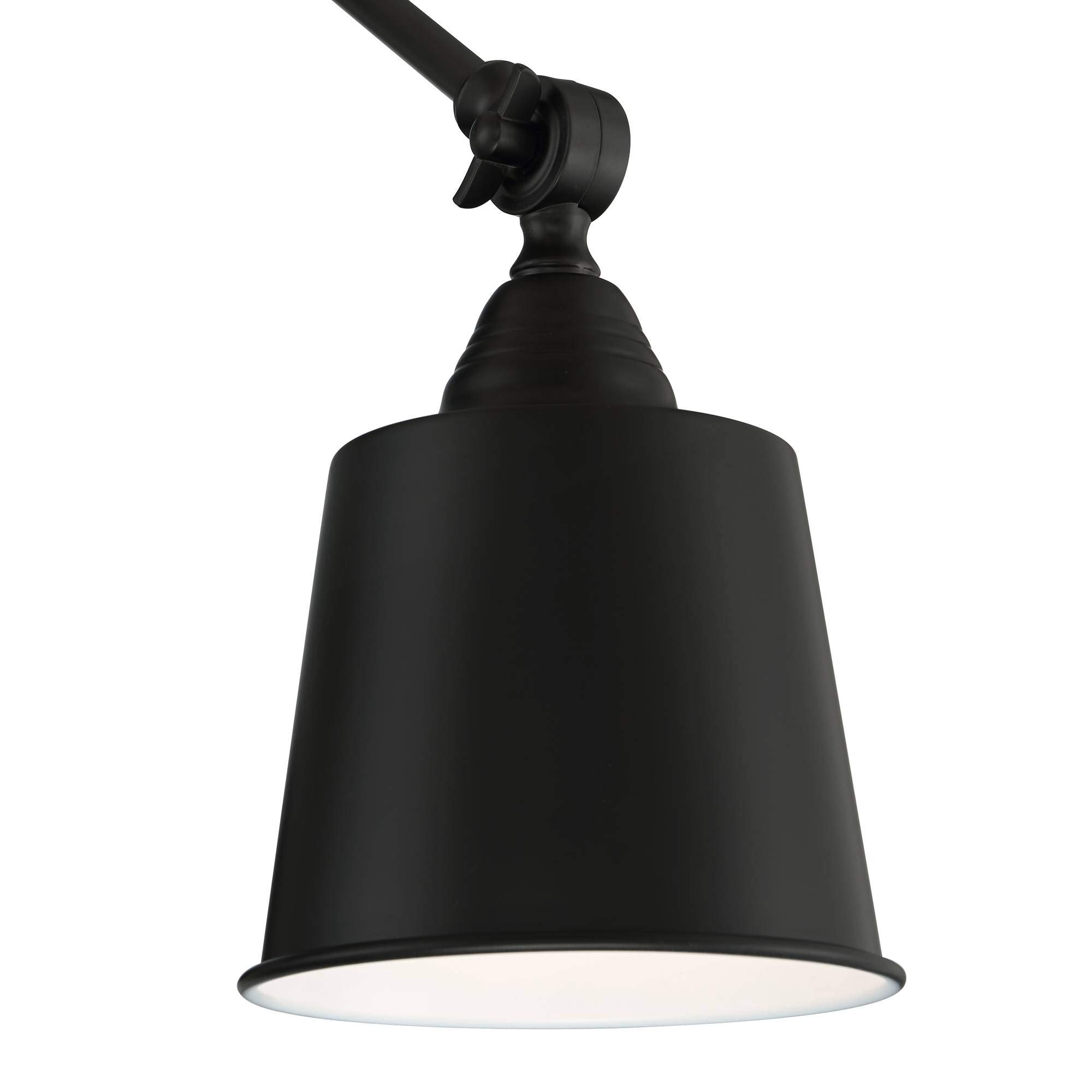 360 Lighting Mendes Modern Industrial Swing Arm Adjustable Wall Mounted Plug-in Lamps - Set of 2 Black Metal Down Light Fixtures for Bedroom, Living Room, Hallway & Dining Room - Perfect for Reading, Bedside Lighting & Home Decor