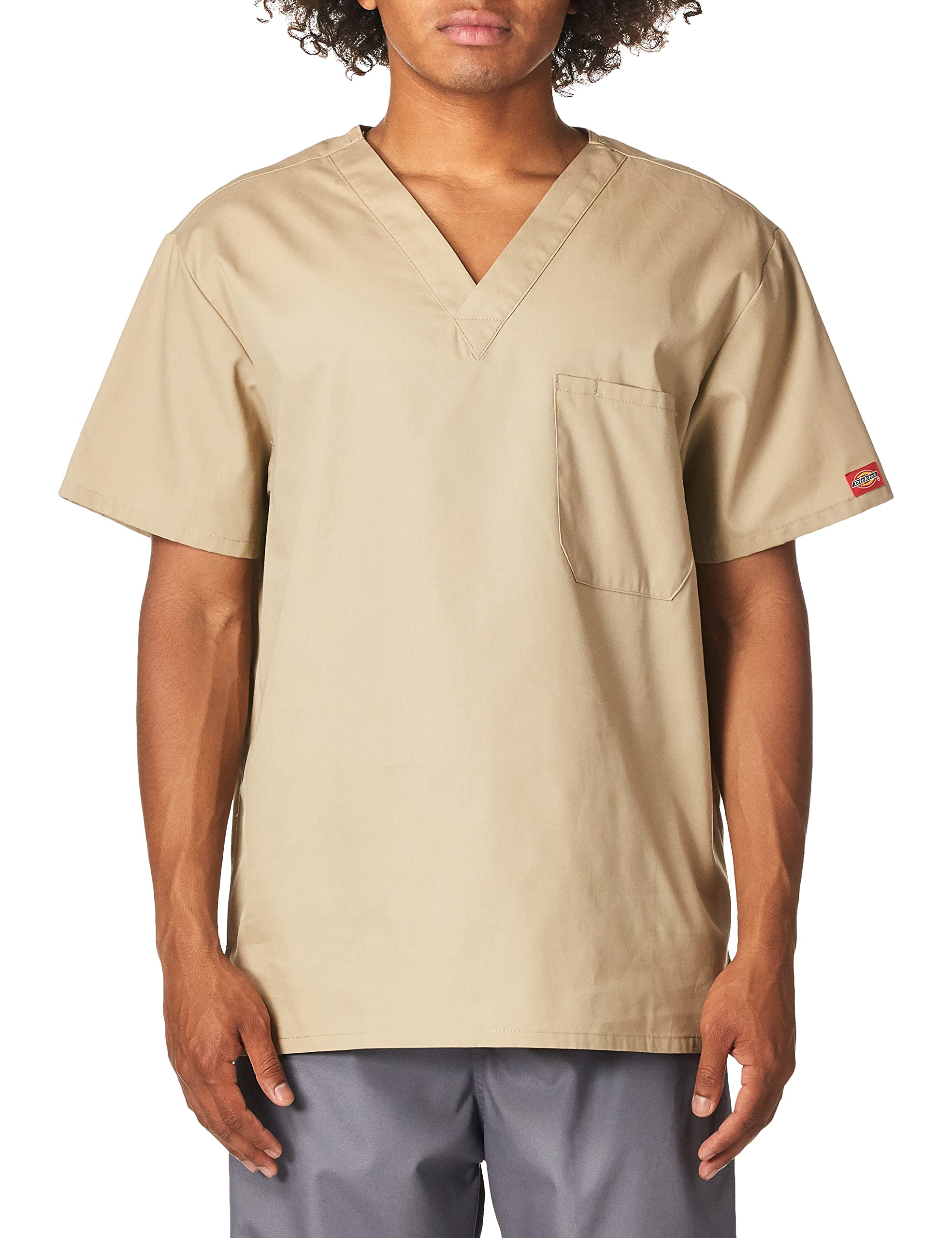 Dickies EDS Signature Scrubs for Women & Men - Unisex One Pocket V-Neck Top 83706 | Soft Brushed Poplin Fabric | Comfortable Medical Uniform for Nurses, Doctors & Healthcare Professionals