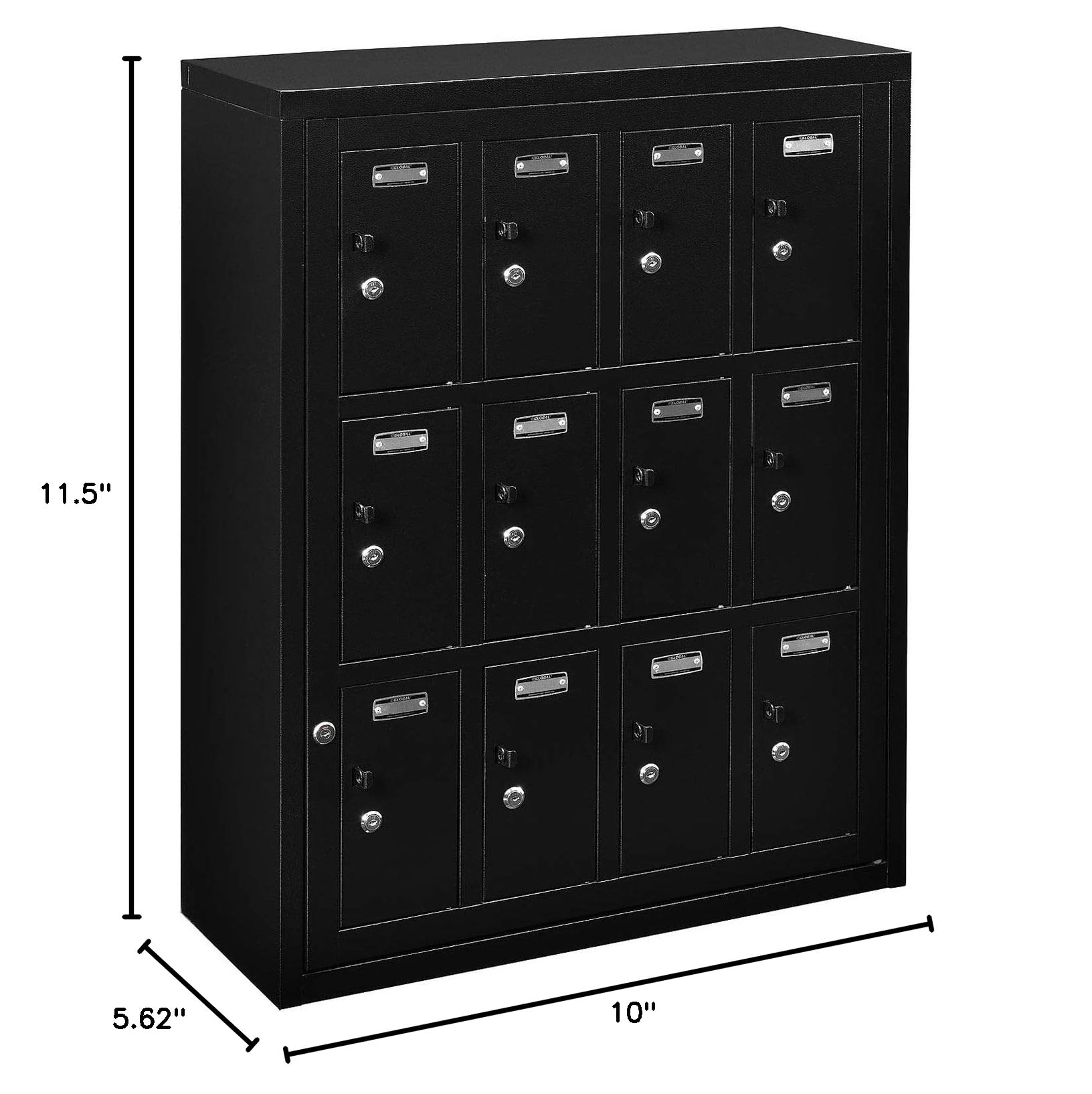 12-Door Tablet & Cell Phone Storage Locker with Keyed Lock & Master Door - Secure Charging Station for Schools, Offices & Gyms - Industrial Grade Mobile Device Storage Solution