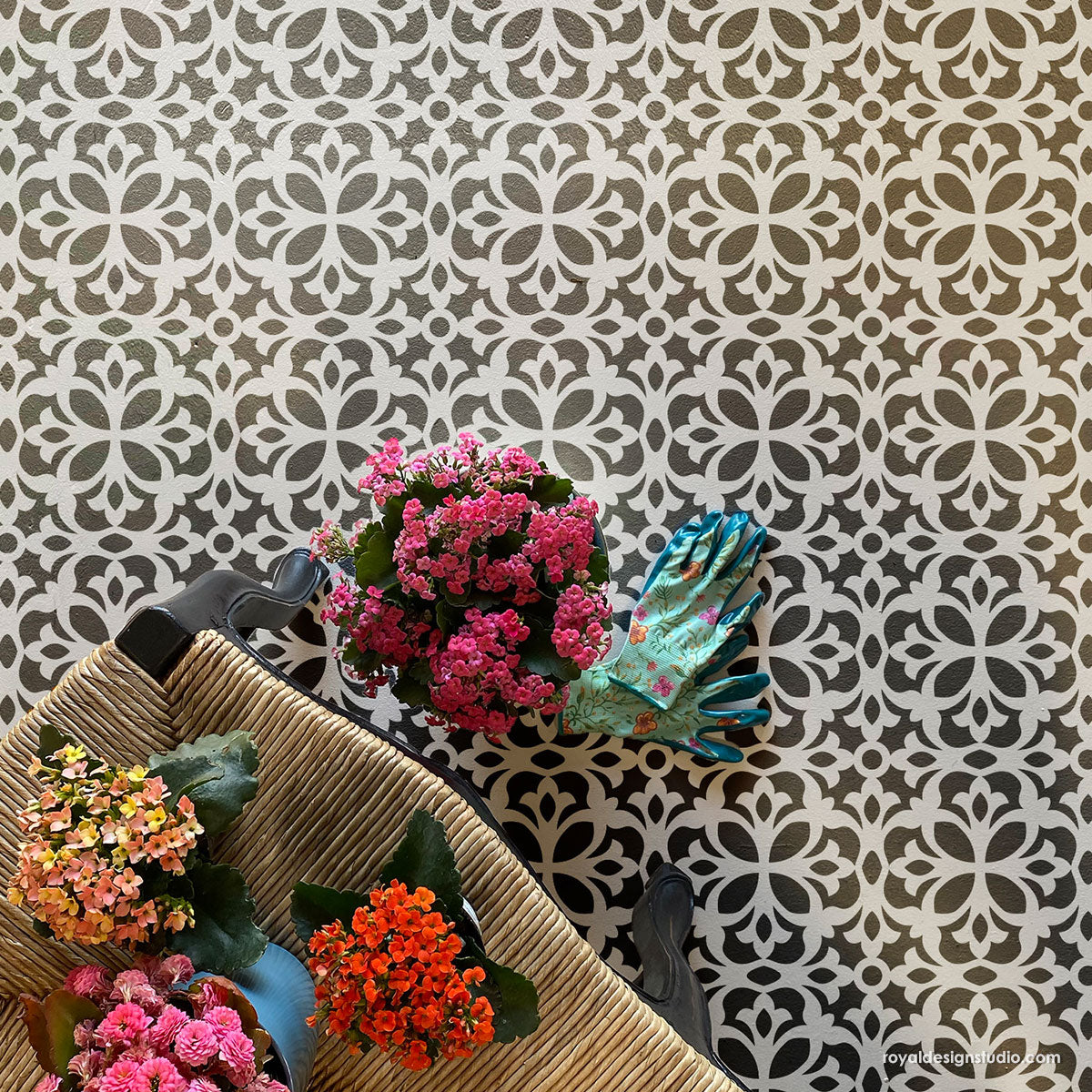 Alicante Allover Tile Stencil - DIY Home Decor Stencils for Wall, Floor & Furniture Painting - Perfect for Bathroom, Kitchen Backsplash & Craft Projects