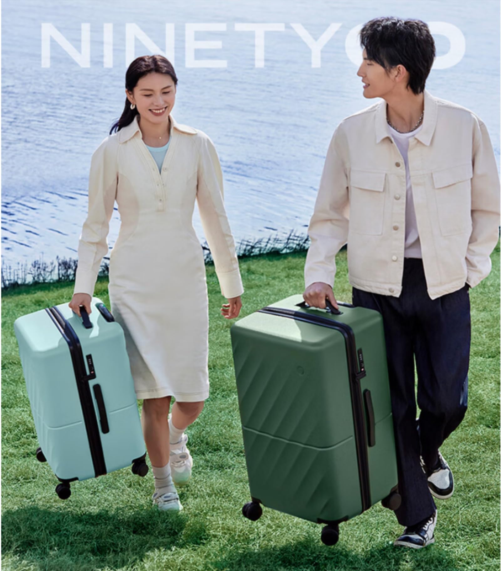 22 Inch Spinner Luggage with TSA Lock - 68L Checked Suitcase for Short Trips & Travel, Fits Wide Brim Hats (24.4 x 14.8 x 13.8 Inches, Seaweed Green) - Perfect for Business Trips, Weekend Getaways & Air Travel
