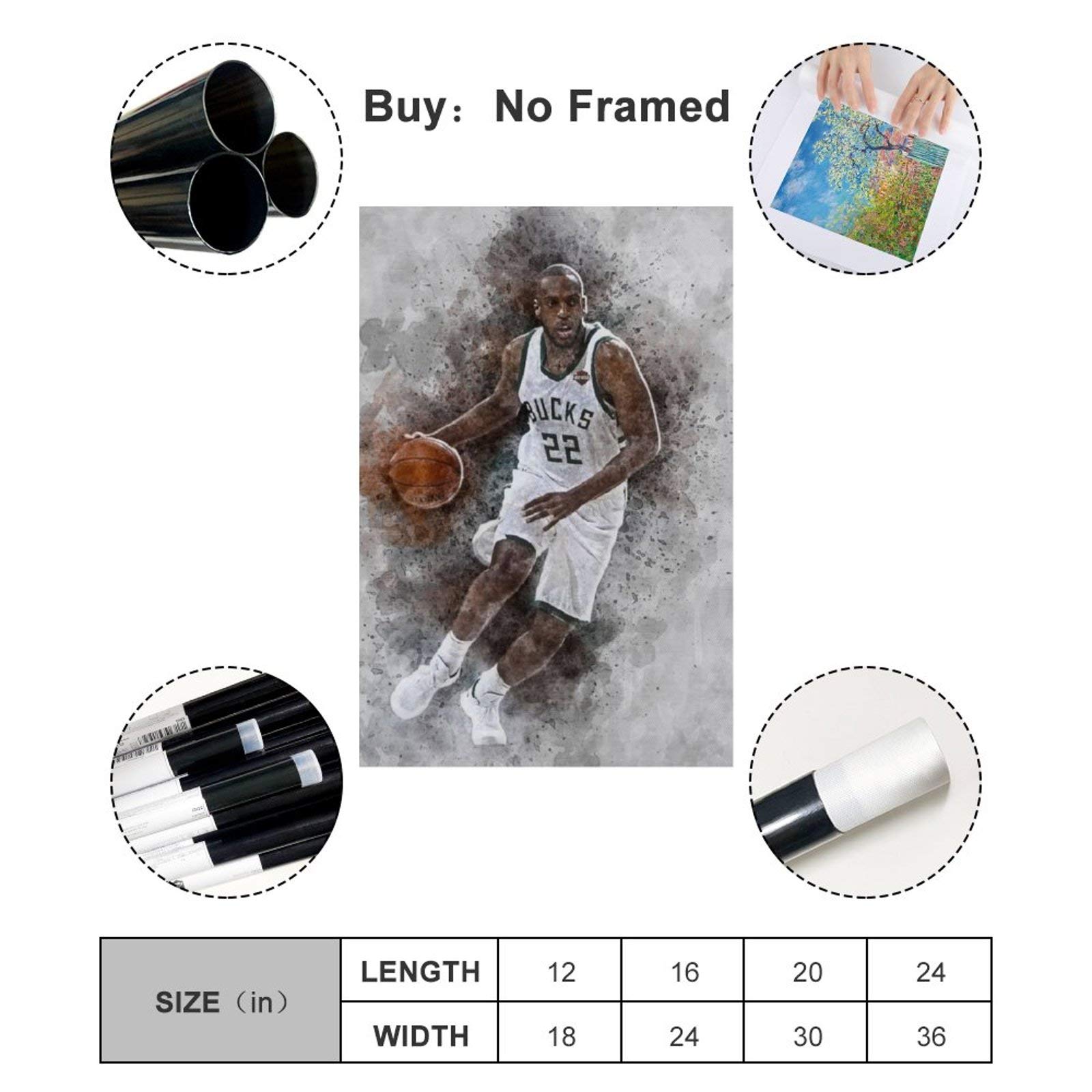 Khris Middleton Basketball Poster - Premium Canvas Wall Art for Fans, 20x30 Inches (50x75cm) - Perfect Gift for Sports Enthusiasts & Home Decor in Living Room, Bedroom, or Game Room