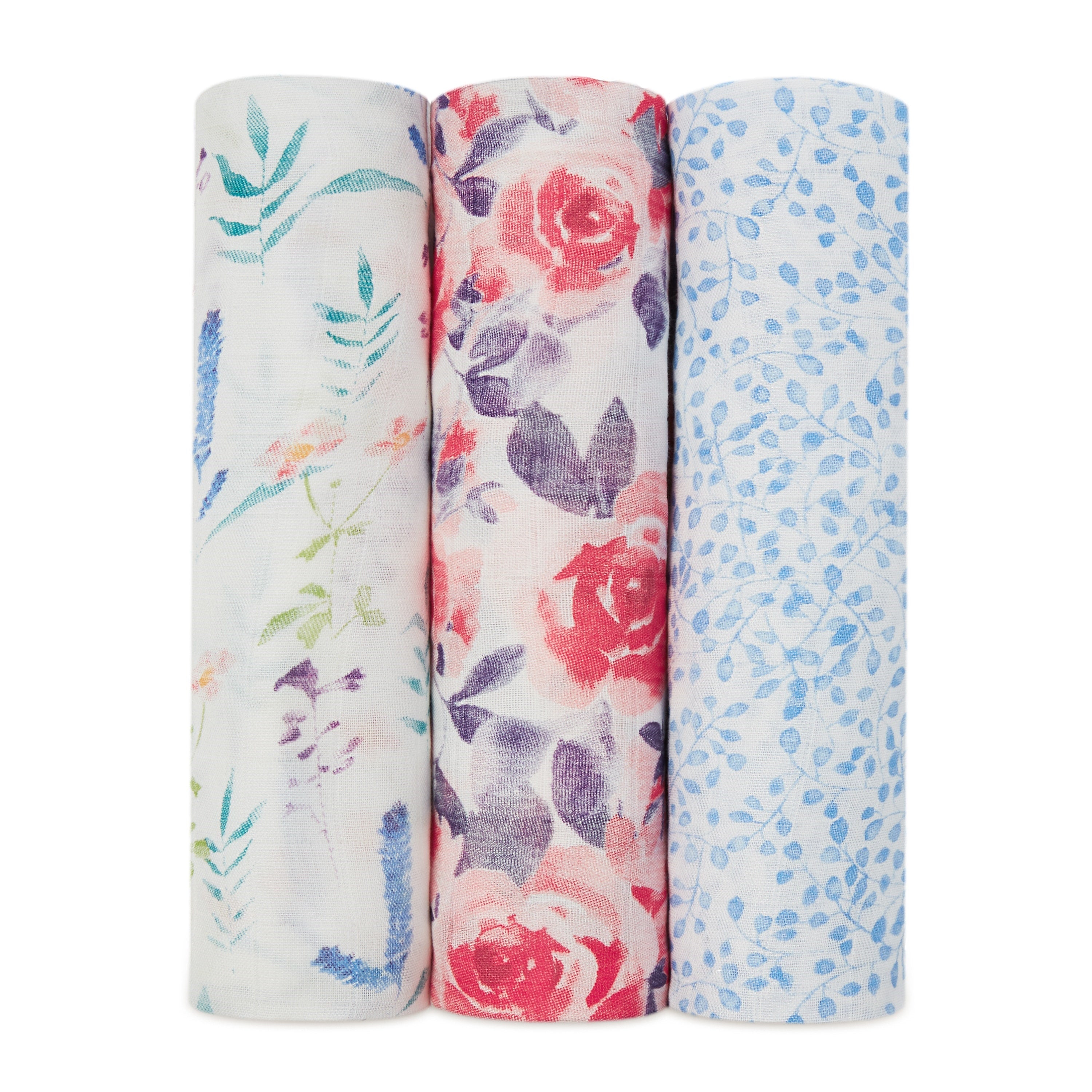 Aden + Anais Soft Bamboo Fiber Baby Swaddle Blankets 3-Pack - Ultra Gentle & Breathable for Newborns, Infants & Toddlers - Perfect for Swaddling, Nursing, Stroller & Car Seat Cover