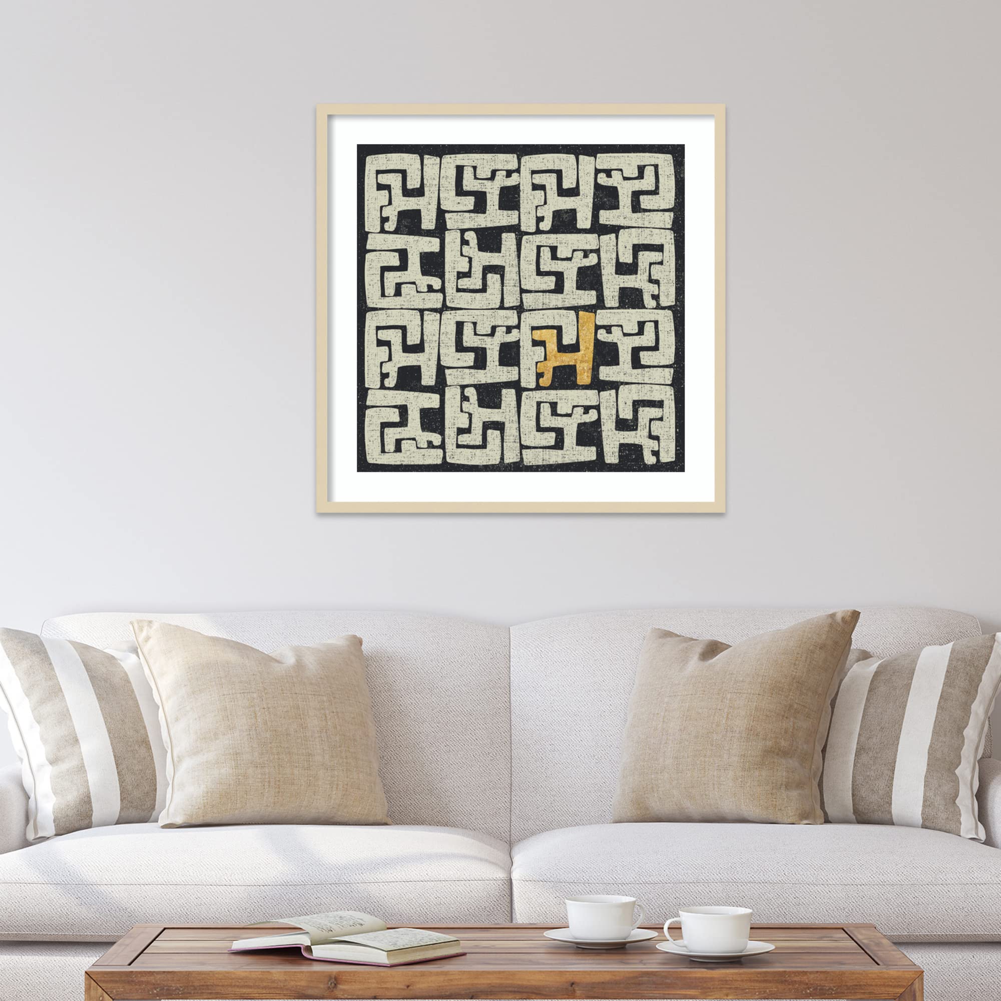 Amanti Art Framed Wall Art Print 33x33 - Kuba Play II Gold Abstract Painting by Cheryl Warrick | Modern Contemporary Home Decor | Large Framed Canvas Artwork for Living Room, Bedroom, Bathroom & Kitchen | Perfect for Housewarming Gifts & Interior Design Projects