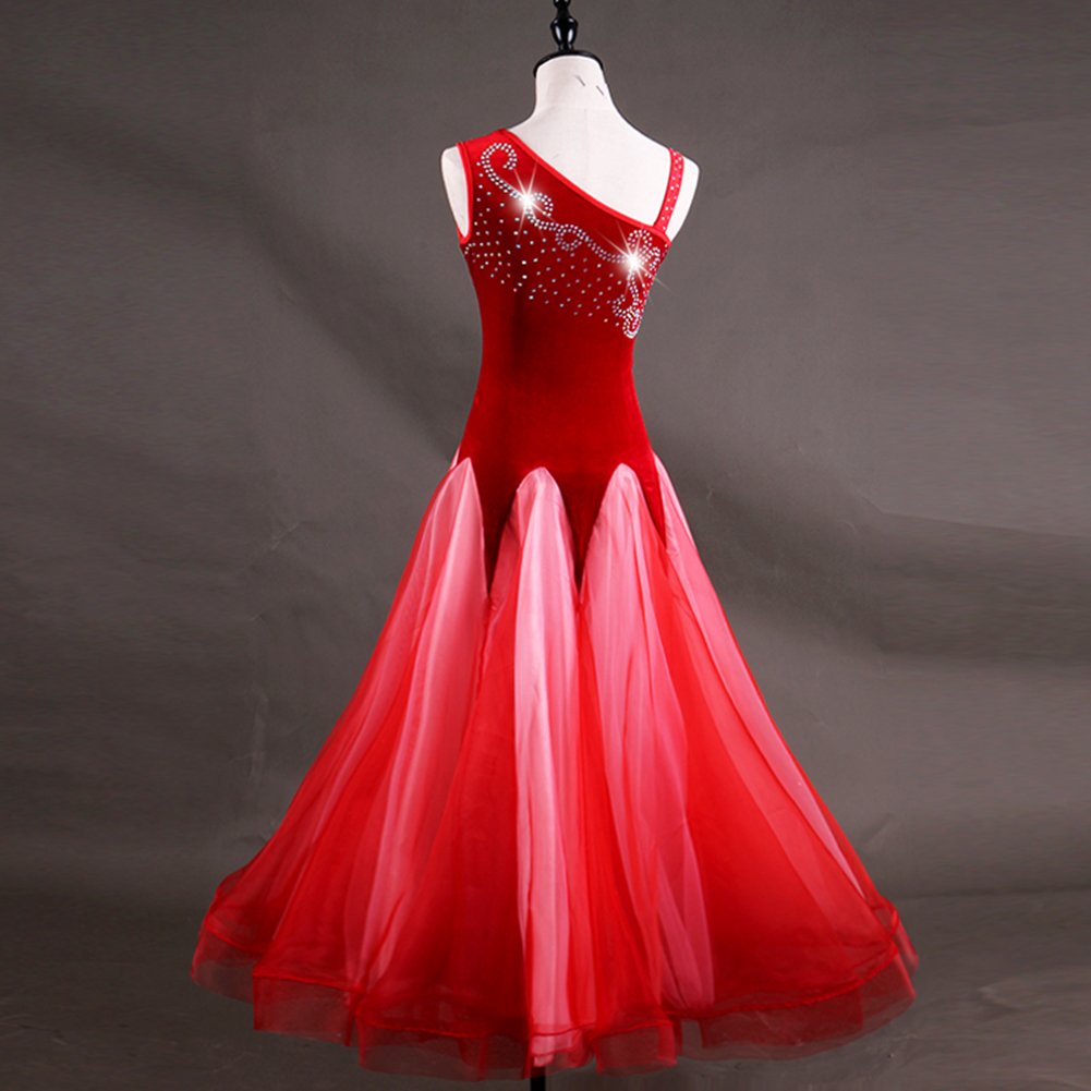 Elegant Women's Ballroom Dance Competition Dress - Modern Sleeveless Performance Gown for Latin, Waltz & Tango - Perfect for Dance Shows, Competitions & Special Events