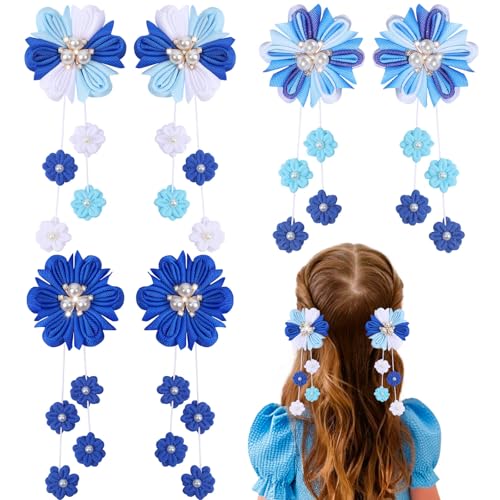 Flower Bows-Navy