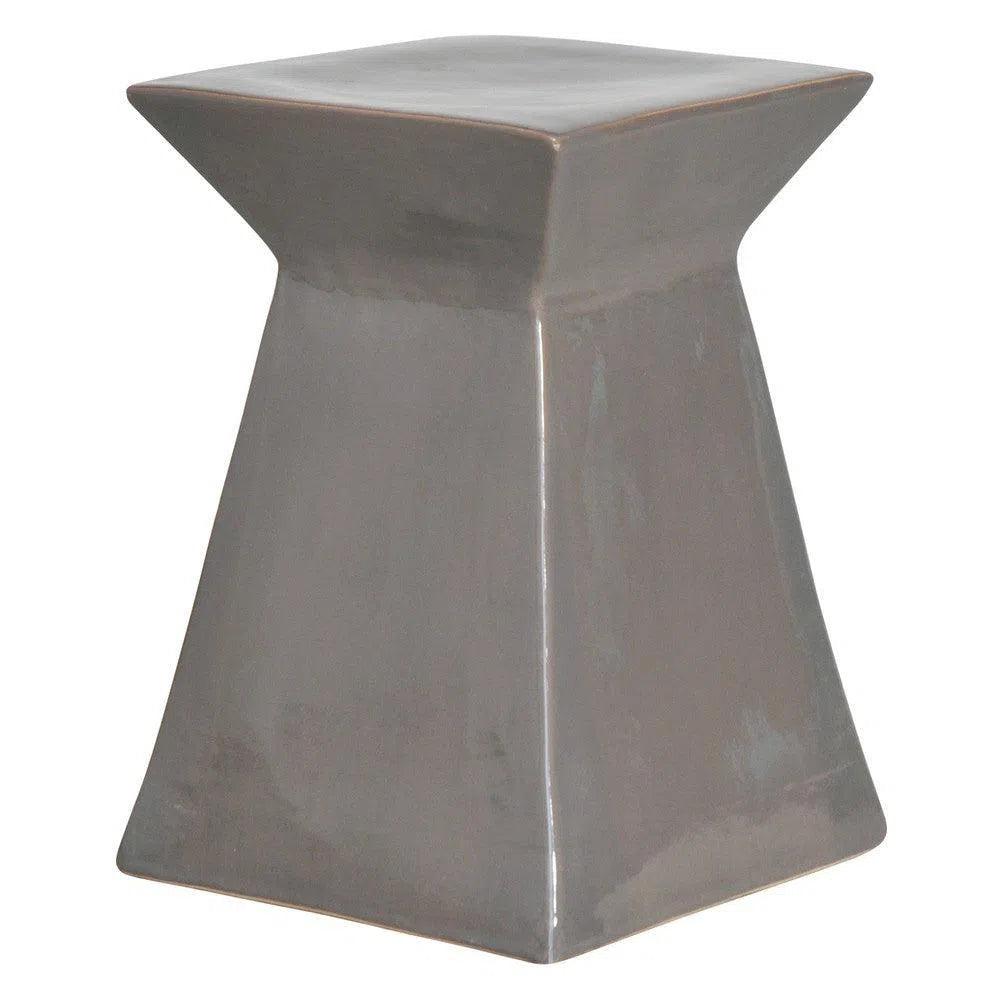 18 Inch Ceramic Outdoor Garden Stool - Weather-Resistant Decorative Seat for Patio, Porch, Poolside & Backyard Decor