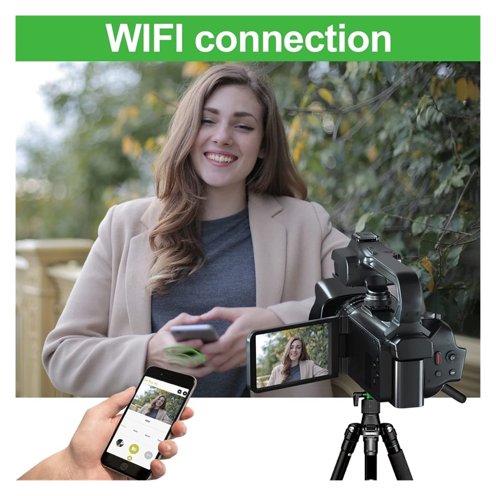 BODORME 4K Professional Camcorder with 18X Zoom, 4