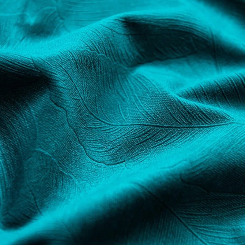 Luxury Velvet Leaf Embossed Blackout Curtains for Bedroom - Custom Room Darkening Drapes for Living Room, Nursery & Home Decor