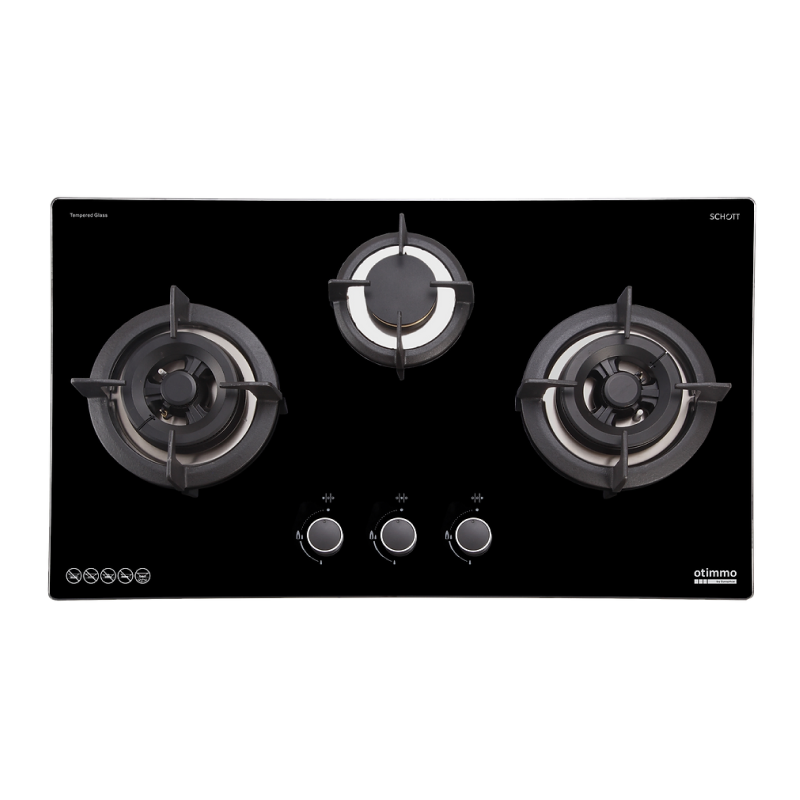 Europace EBH6391STG 90cm 3-Burner Slim Gas Cooktop with Schott Glass - Perfect for Small Kitchens & Apartments