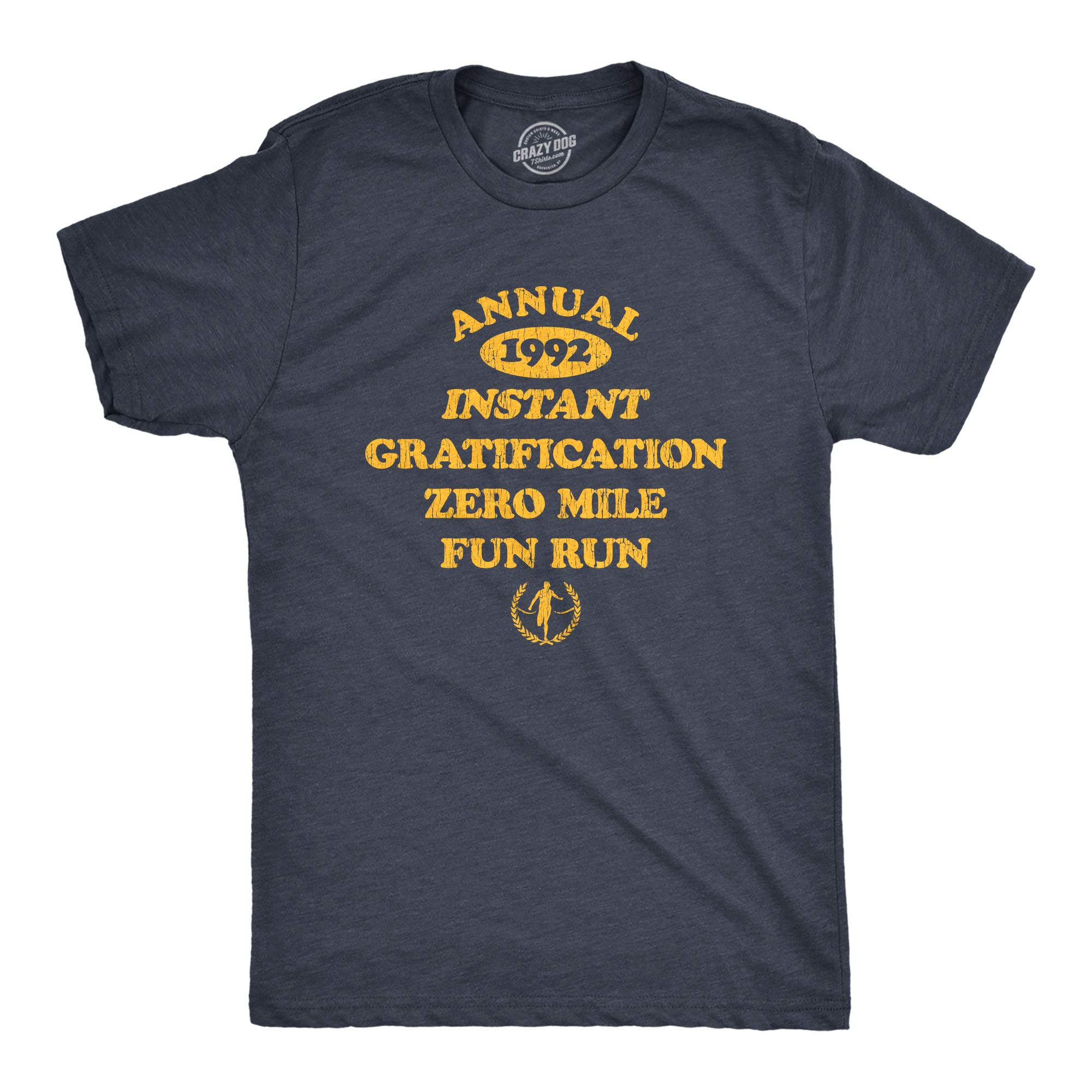 1992 Instant Gratification Zero Mile Fun Run T-Shirt for Men - Funny Fitness Workout Tee - Perfect for Gym, Running & Casual Wear