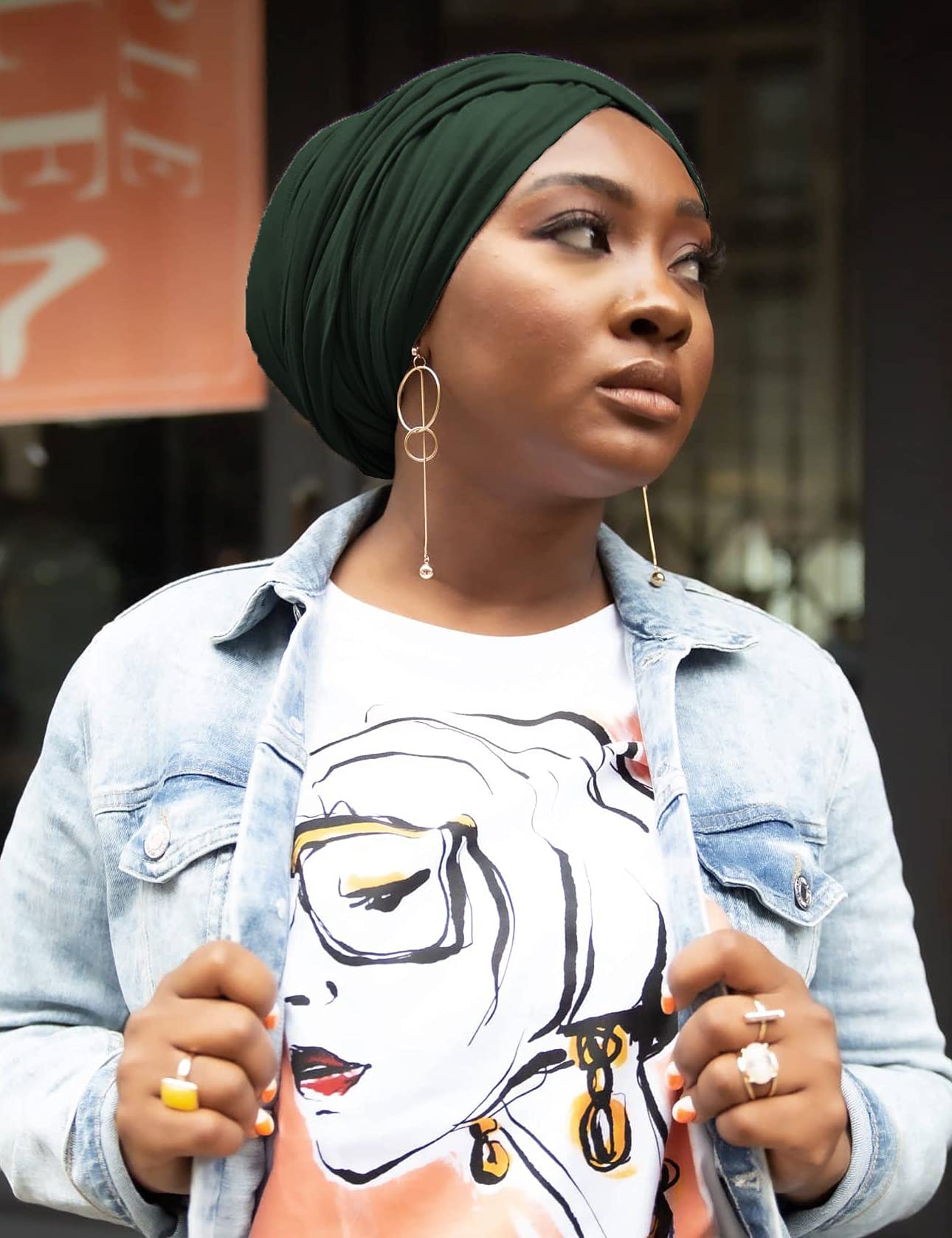 Stylish Harewom Head Wraps for Black Women - Stretchy African Turban Headscarf, Jersey Headband for Natural Hair Protection - Perfect for Church, Workouts & Everyday Fashion