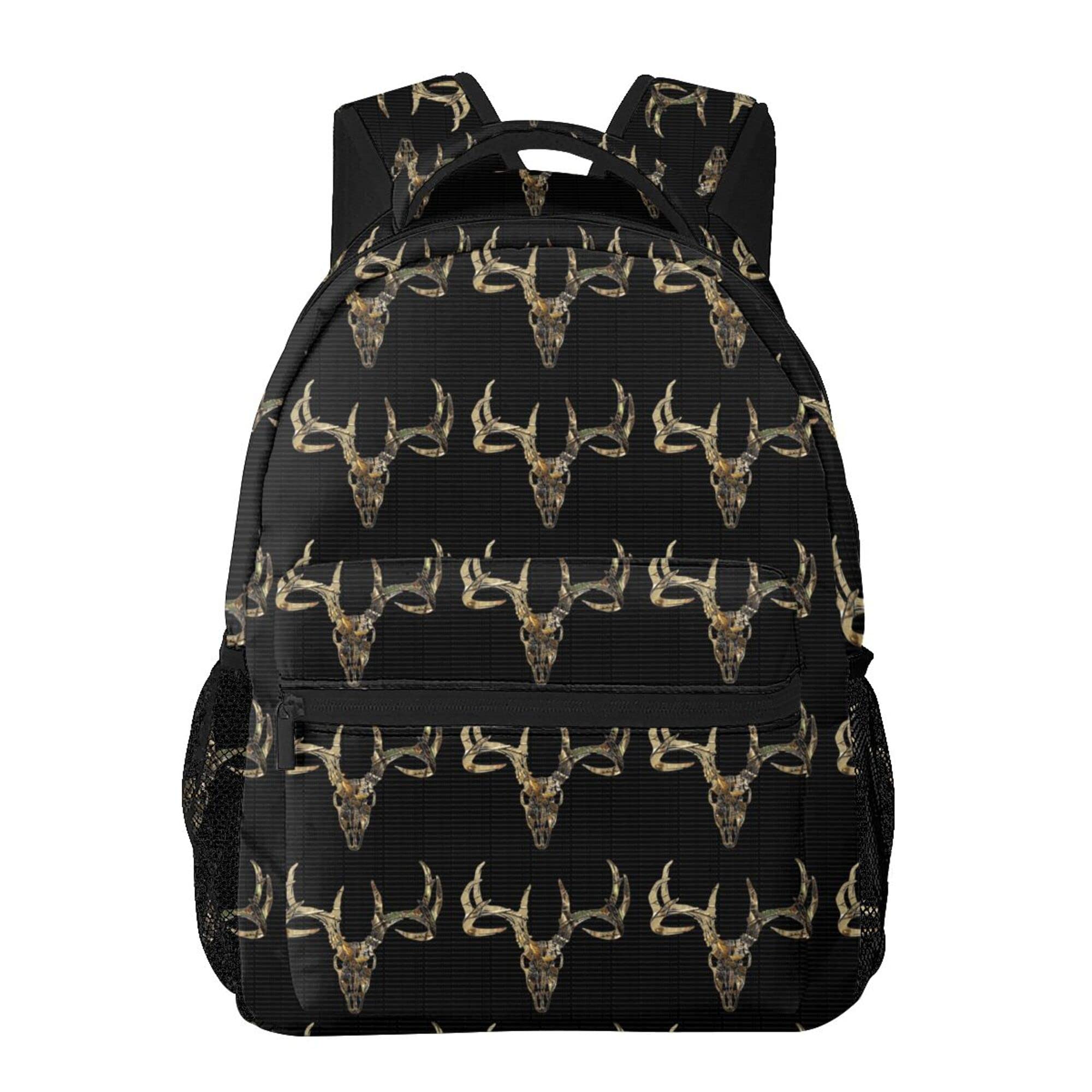 Best Hunting Deer Camouflage Black Backpack - Unisex School & Laptop Bookbag for Teens, Travel & Daypack | Durable & Stylish for Outdoor, College & Daily Use