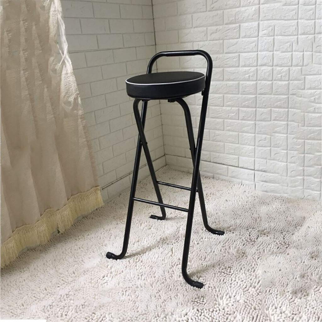 Portable Folding Bar Stool - Adjustable Height 65/75cm, Thick Padded Seat, 3 Color Options - Perfect for Kitchen Island, Home Bar, Dining Room & Small Spaces