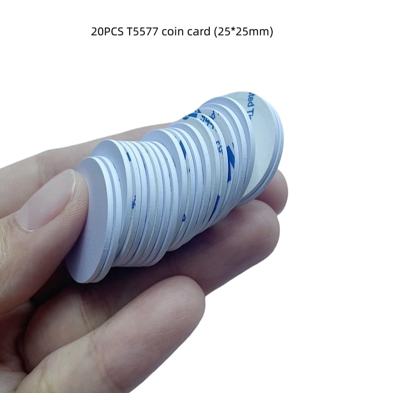 Waterproof RFID 125kHz T5577 Rewritable Coin Card (20 Pack) - Ideal for Access Control, Security Systems, and ID Management
