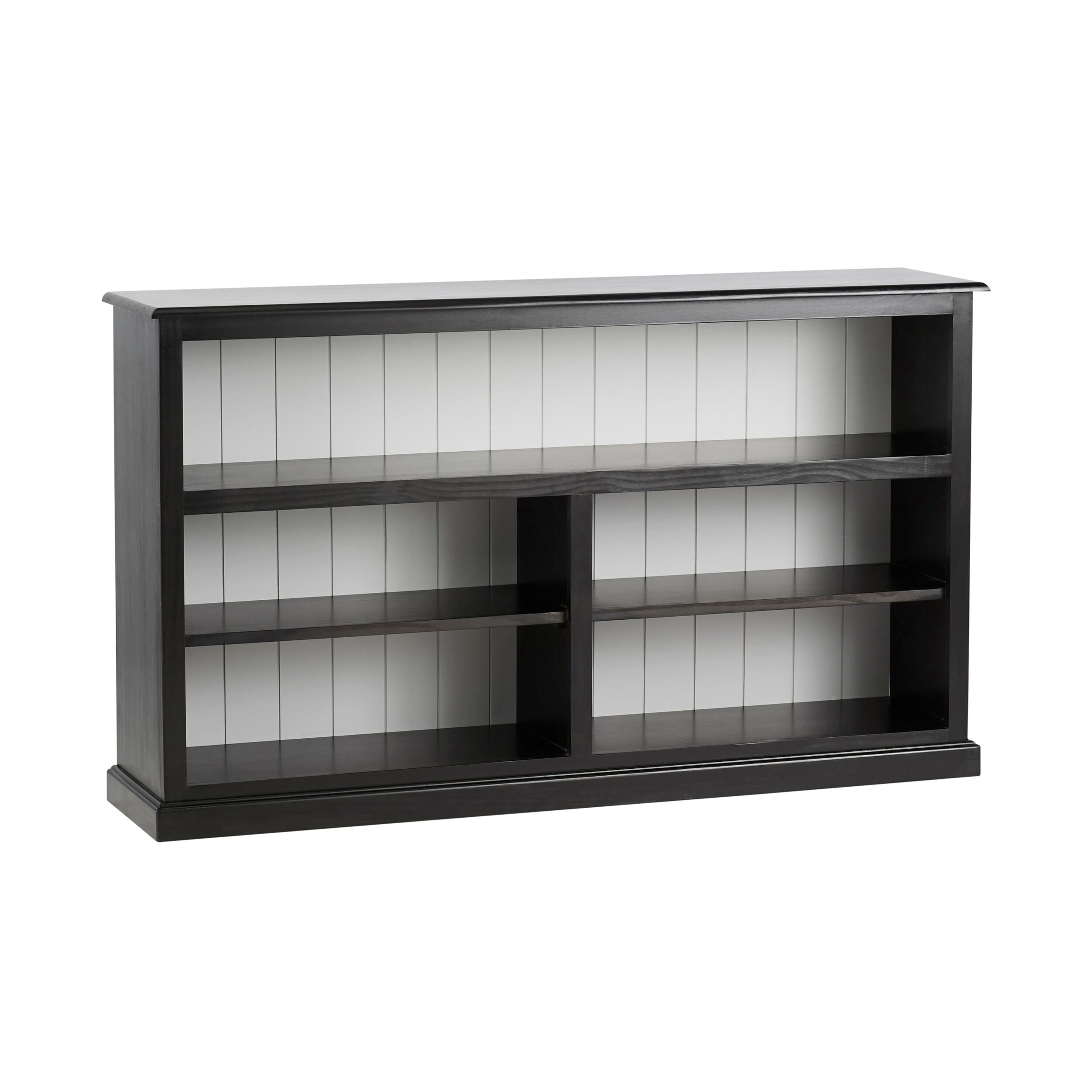 Armand Lowline Bookcase 90 x 155cm Black - Modern Bookshelf for Living Room, Bedroom & Office Storage - Sturdy & Stylish Furniture for Home Organization