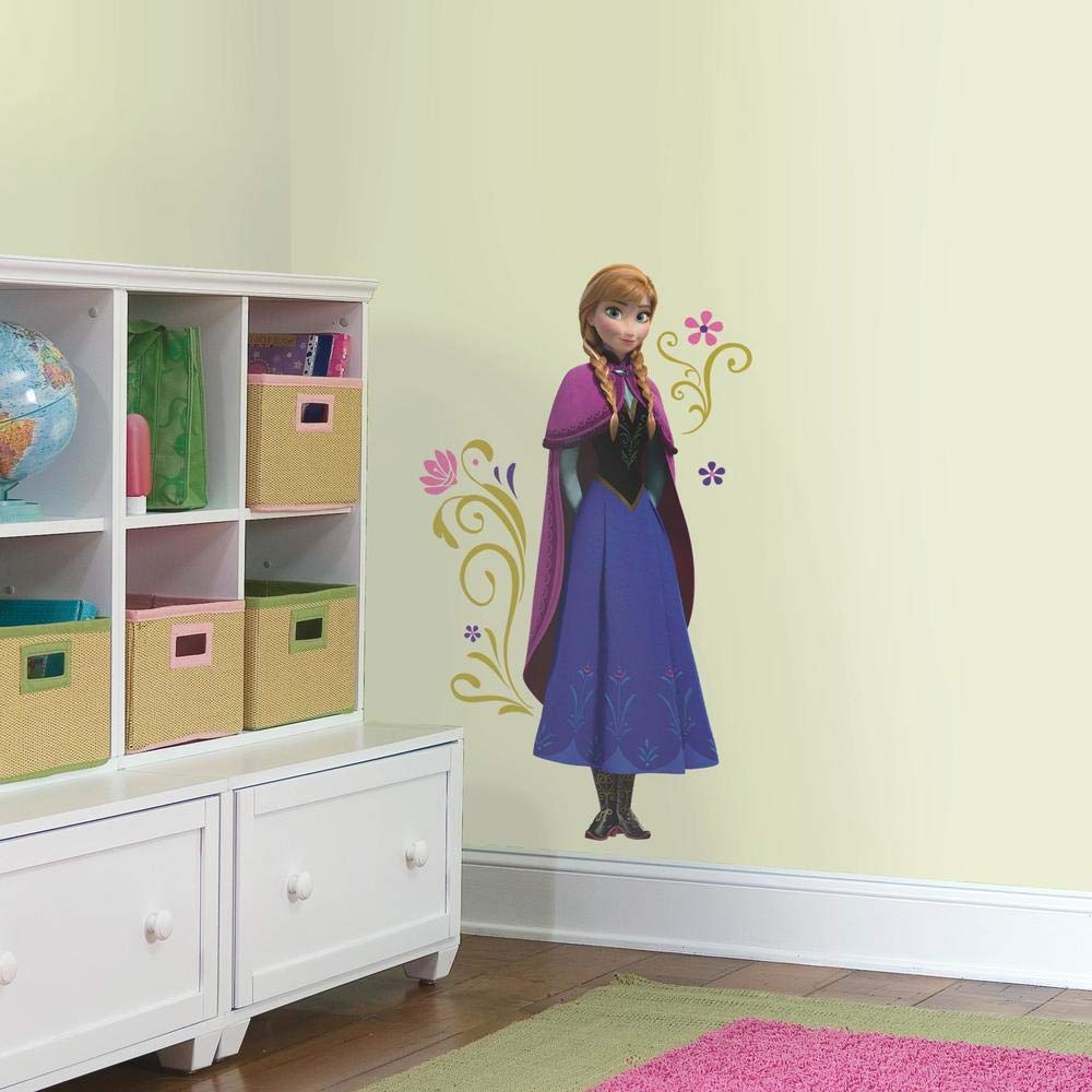 RoomMates RMK2737GM Frozen Anna with Cape Giant Peel and Stick Wall Decals - Disney Princess Wall Stickers for Kids' Bedroom Decor, Nursery, Playroom & Party Decorations
