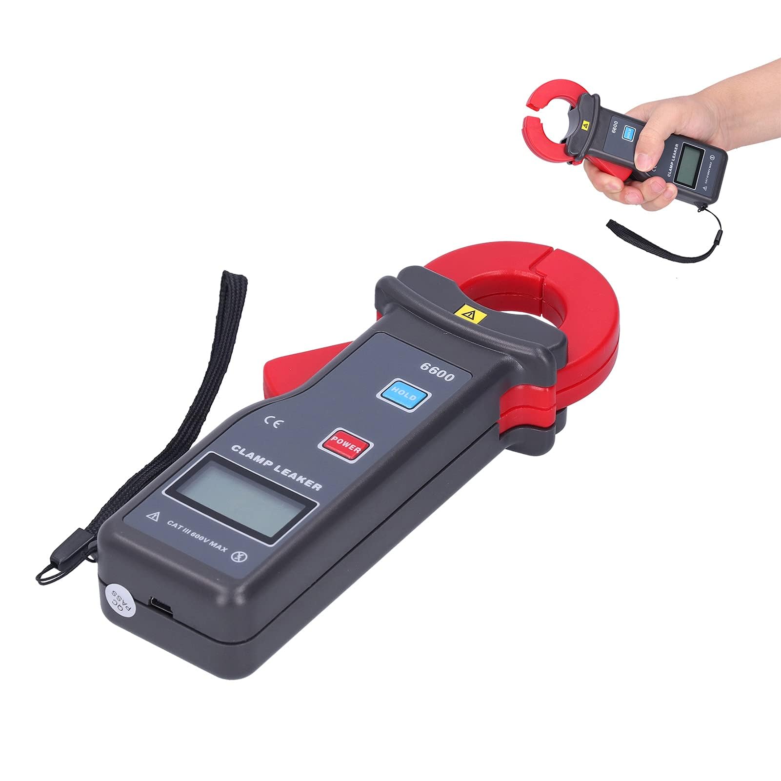 Agatige ETCR-6600 True RMS Digital Leakage Clamp Meter - High Accuracy AC Current Tester with USB Communication, Portable Multimeter for Electrical Maintenance, HVAC & Industrial Safety Testing