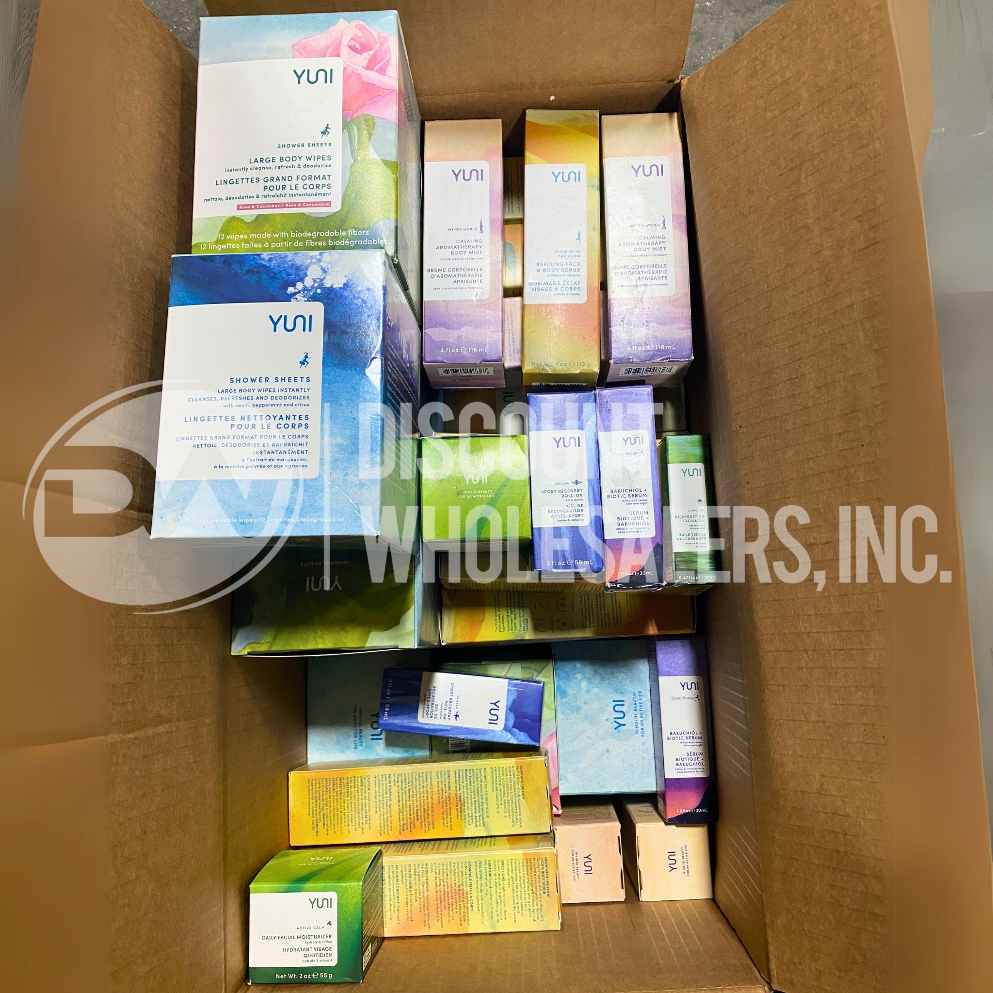 Yuni Assorted Body Wipes, Facial Oil, Body Mist & Serum Set - 38 Piece Skincare Travel Kit for On-the-Go Hydration & Refreshment - Perfect for Gym, Travel & Post-Workout Care