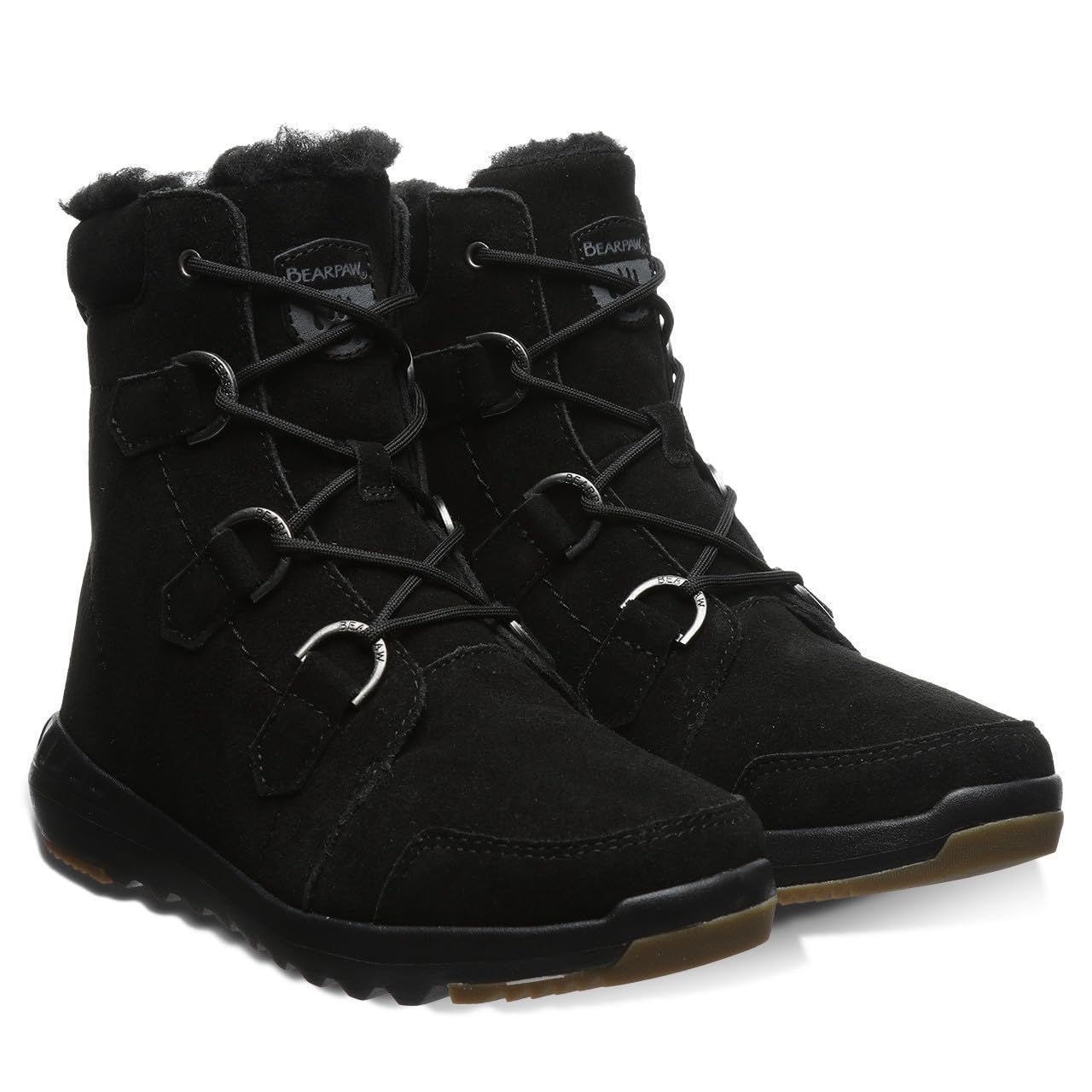 BEARPAW Women's Tyra Suede Lace-Up Boots - Comfortable & Stylish Winter Boots for Women - Perfect for Casual Outfits, Hiking & Cold Weather
